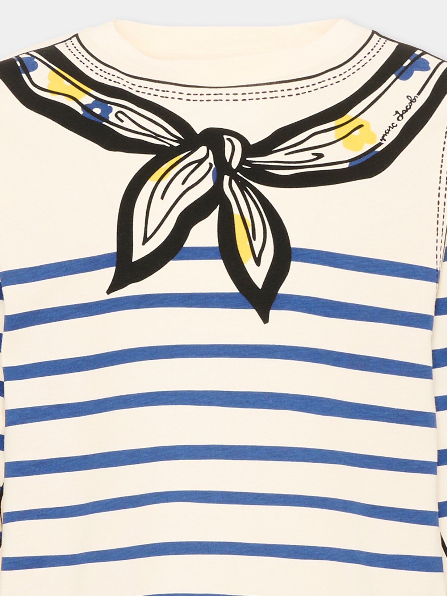 T-Shirt avorio per bambina a righe,Marc Jacobs,W60998 148