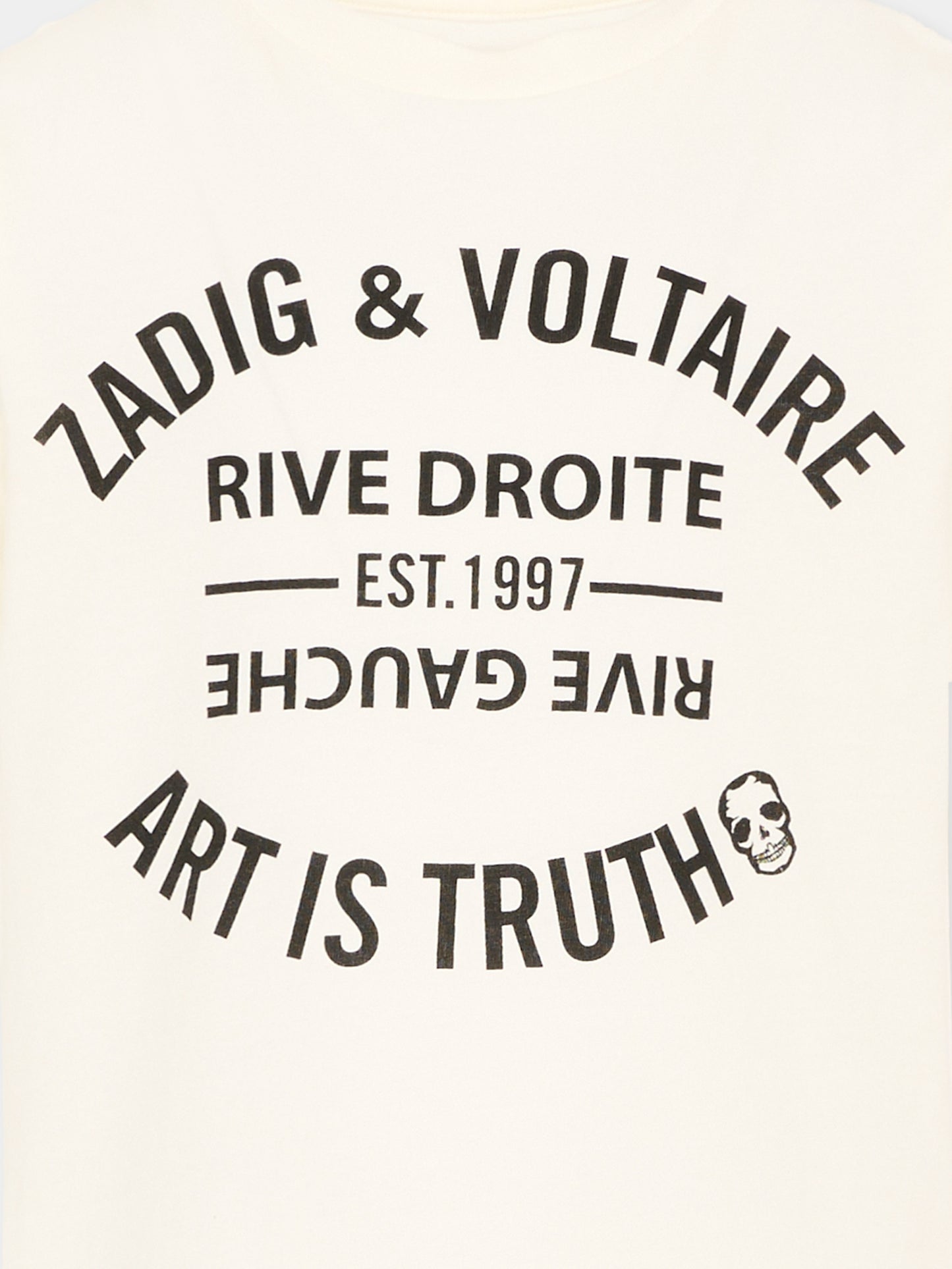 T-Shirt avorio per bambini con logo,Zadig & Voltaire Kids,X60628 195