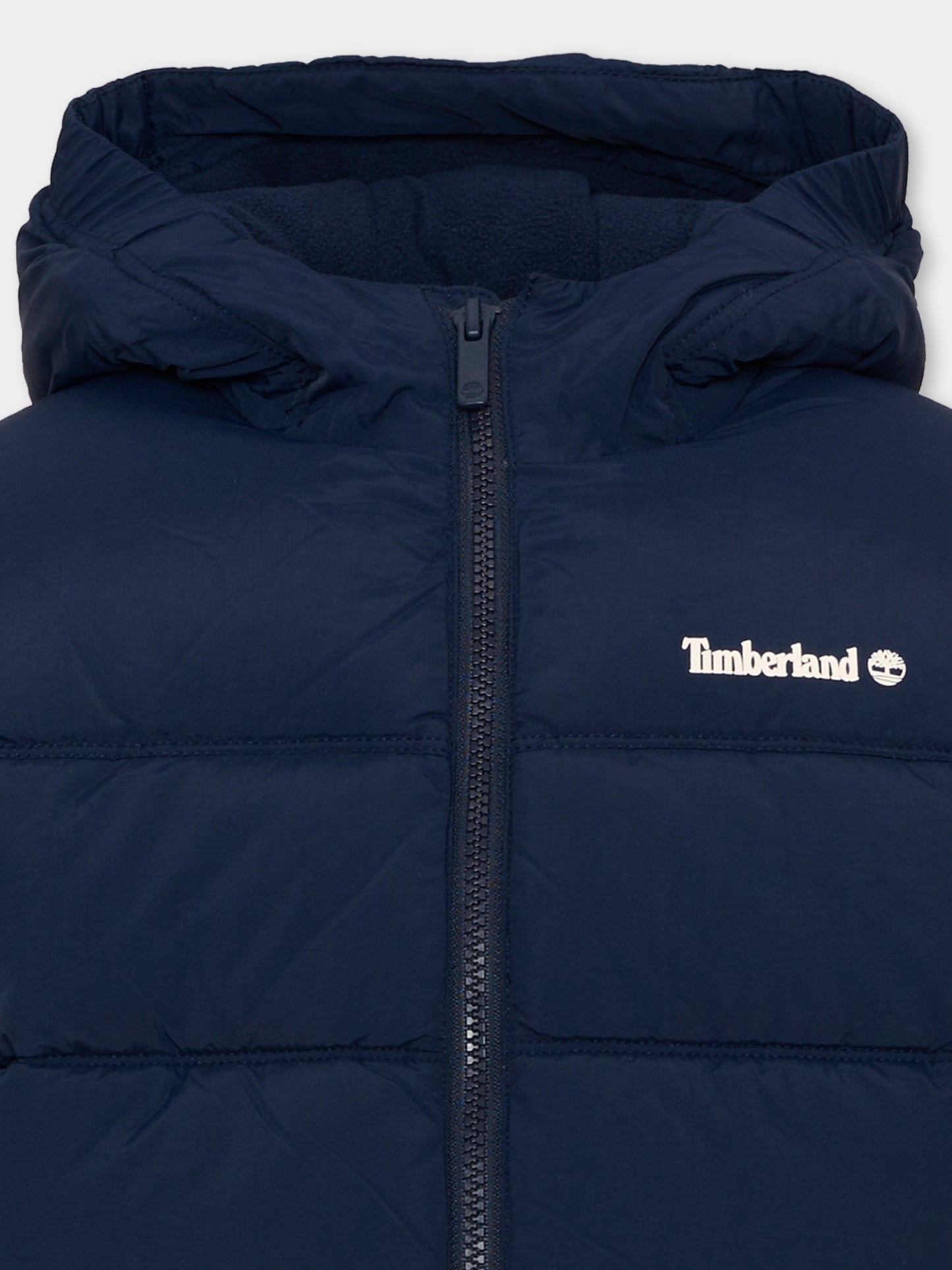 Piumino blu per bambino con cappuccio,Timberland,T61057 849