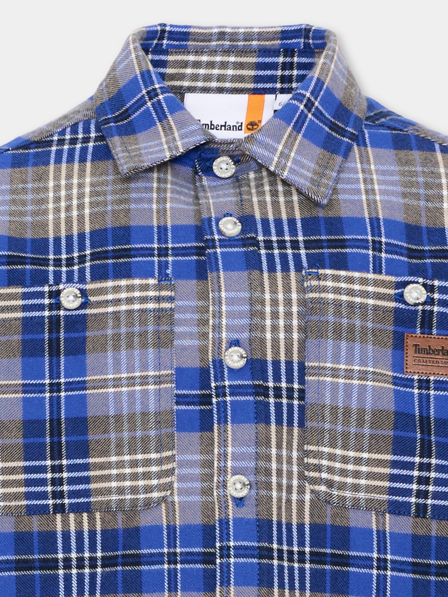 Camicia a manica lunga blu tartan,Timberland,T61087 829