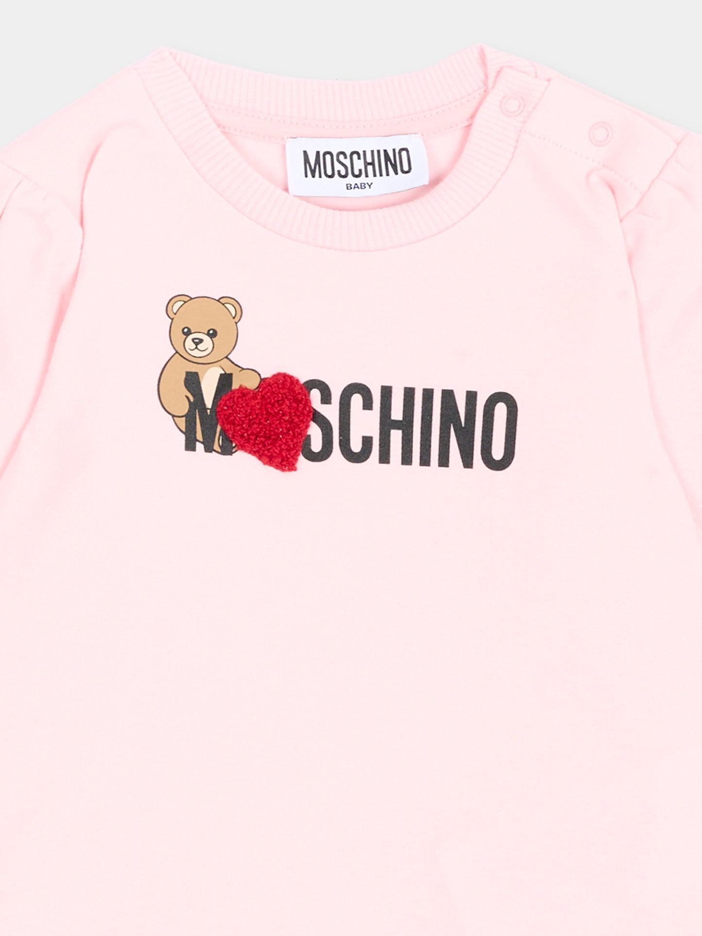 T-Shirt rosa per neonata con Teddy Bear,Moschino Kids,MAO00V LBA11 50209