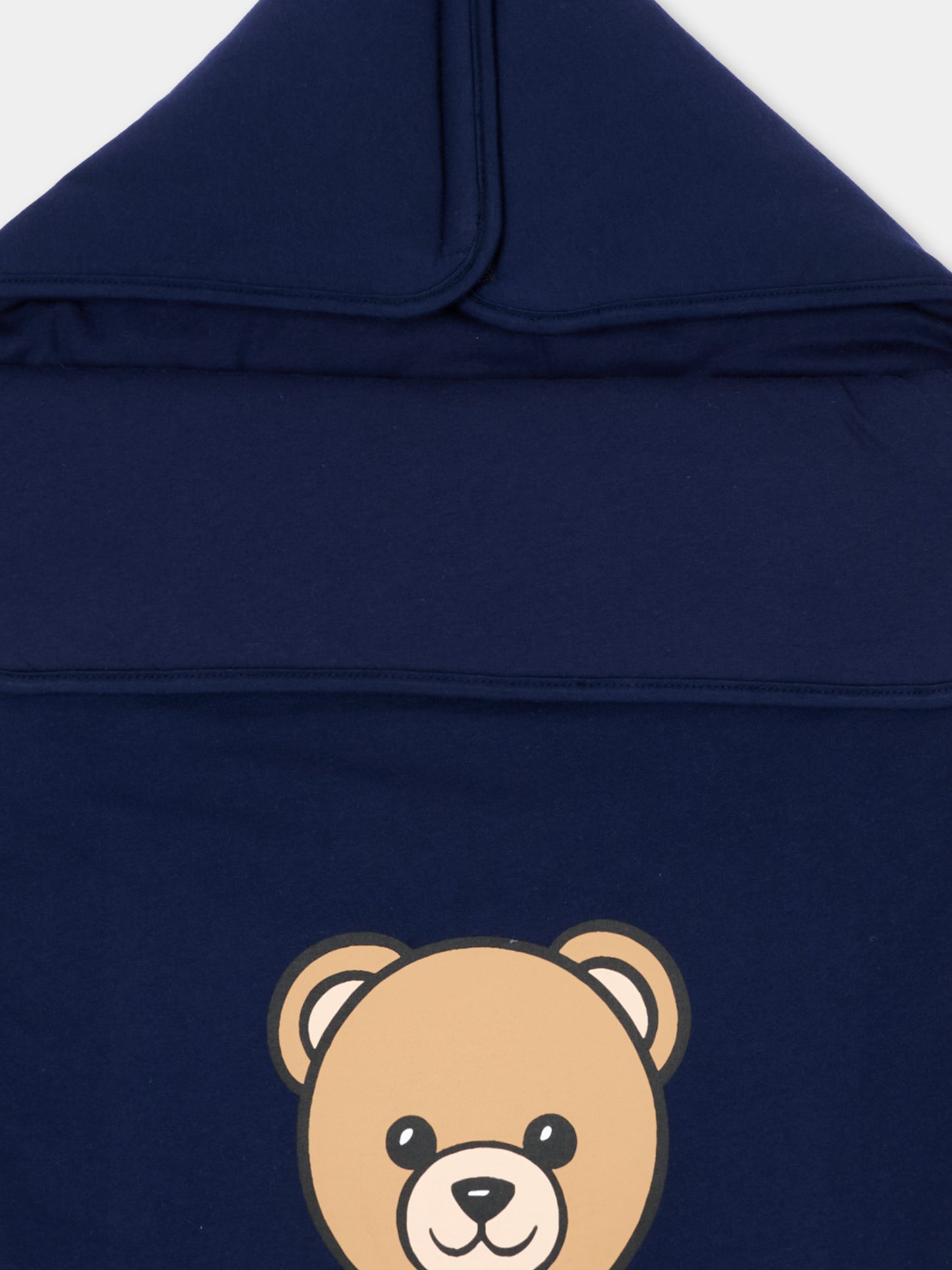 Sacco nanna blu per neonati con Teddy Bear,Moschino Kids,MUE00W LCA40 40016