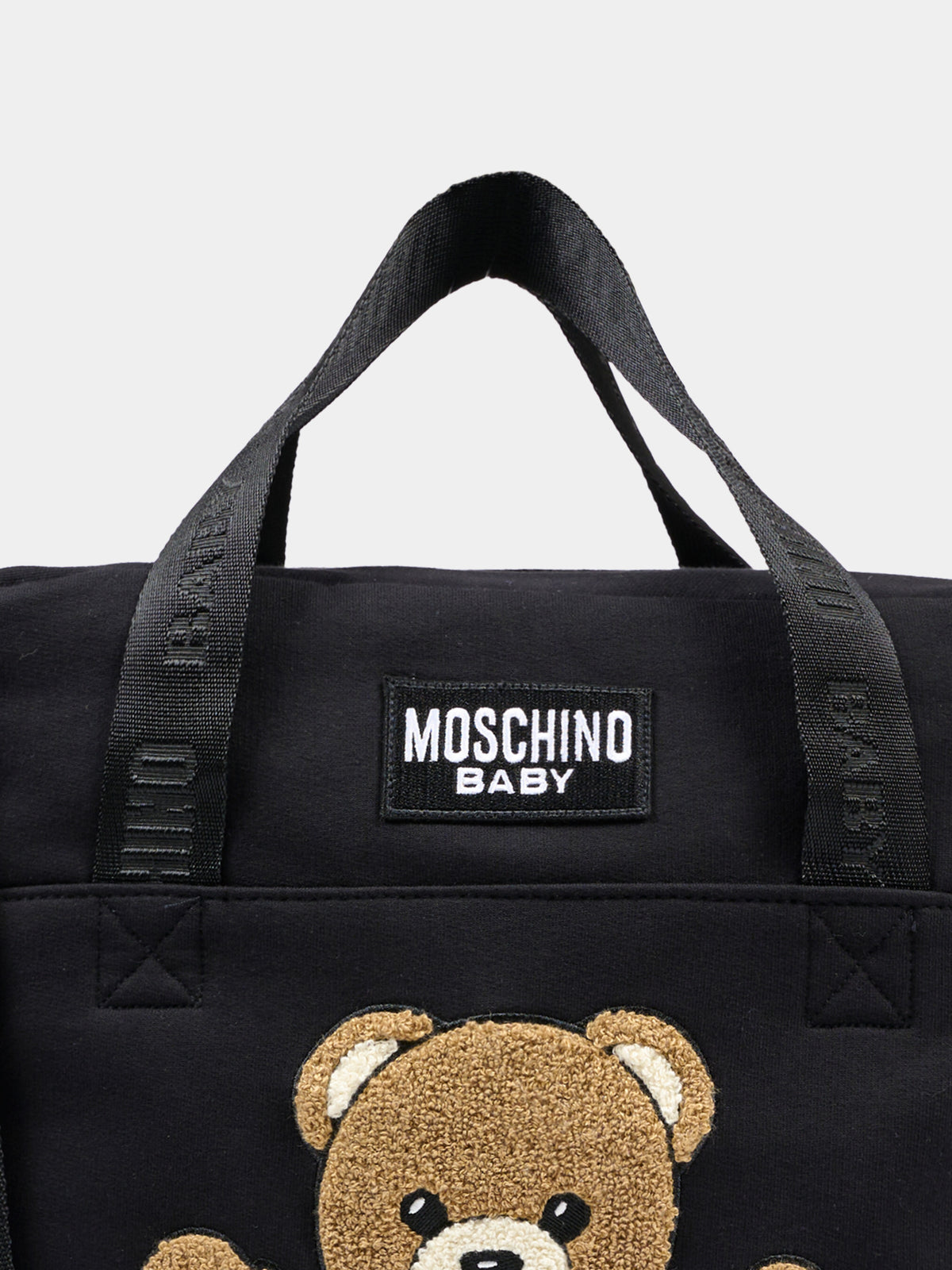 Borsa mamma nera per neonati con Teddy Bear,Moschino Kids,MUX062 LCA93 60100