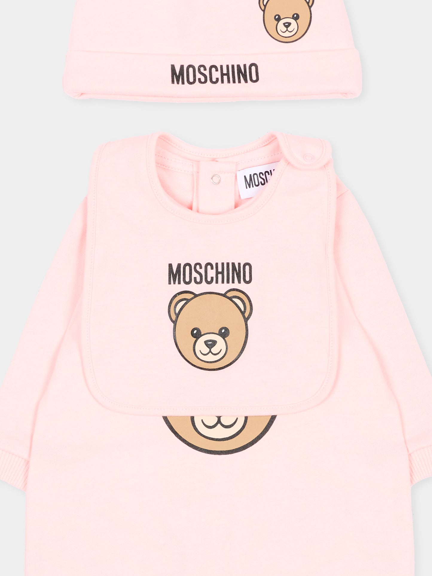 Set tutina rosa per neonata con Teddy Bear,Moschino Kids,MUY09P LCA40 50209