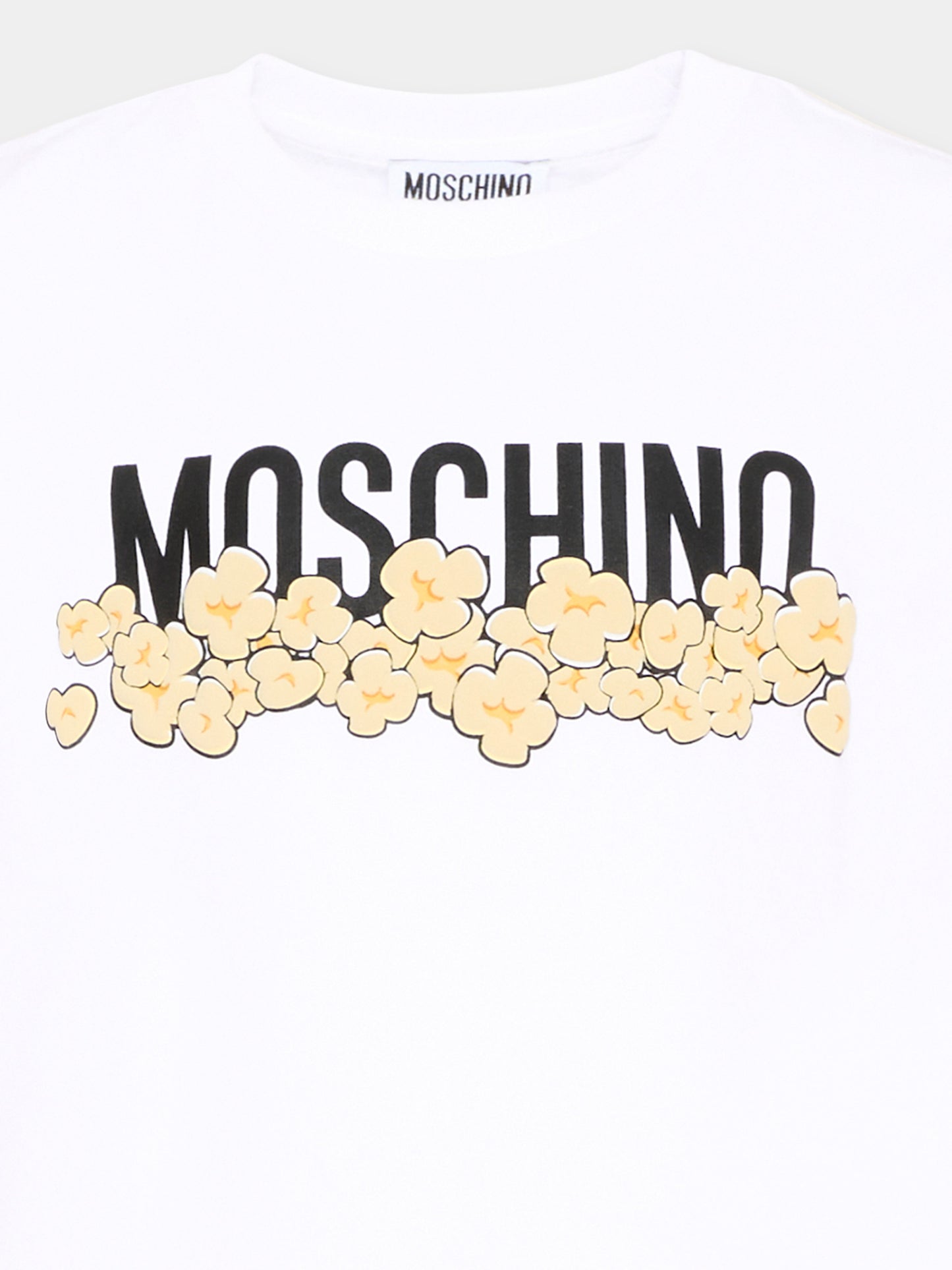 T-Shirt bianca per bambini con fiori,Moschino Kids,H6M058 LAA20 10063