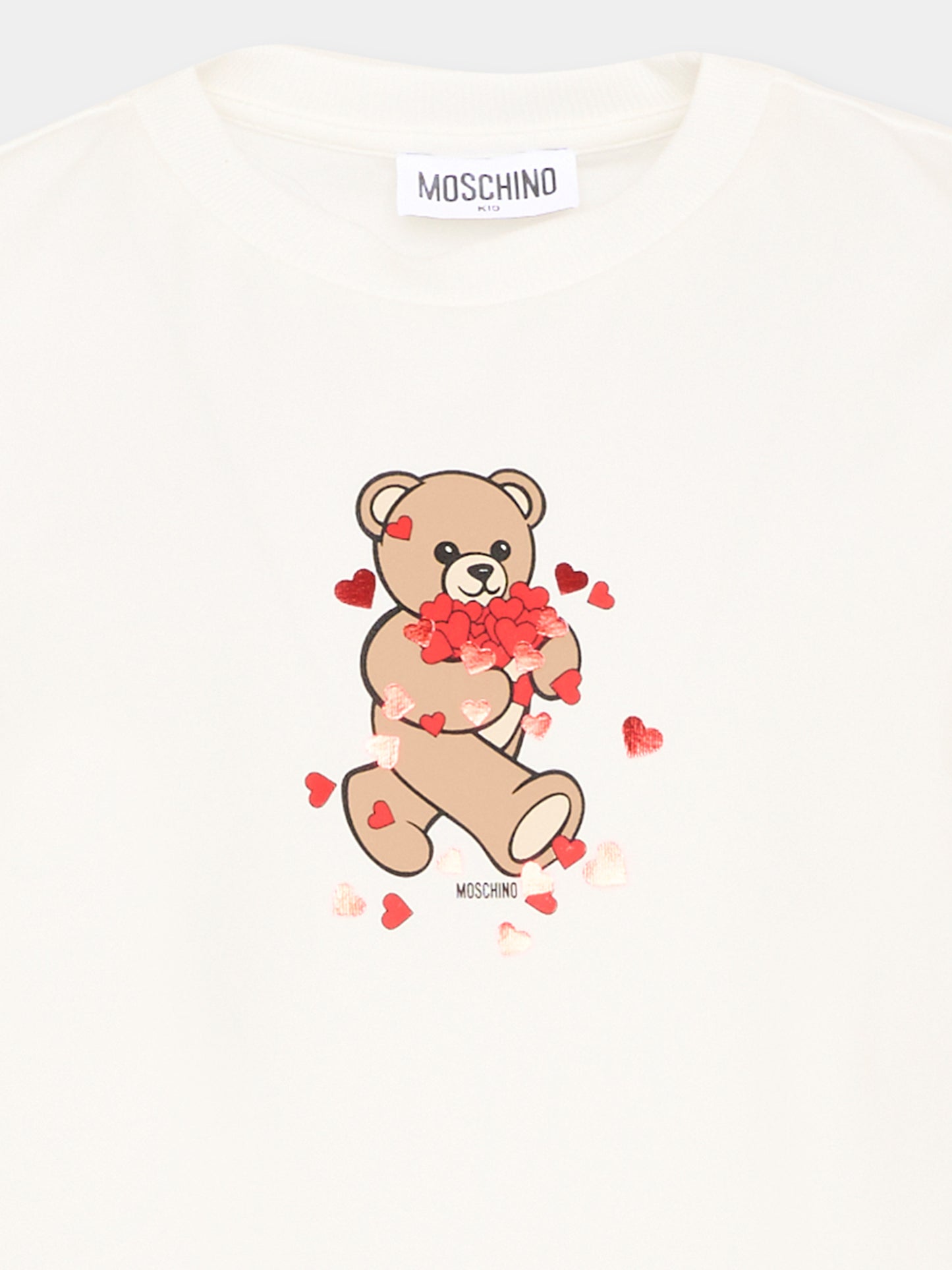 T-Shirt avorio per bambina con Teddy Bear,Moschino Kids,HIM06K LBA11 10063