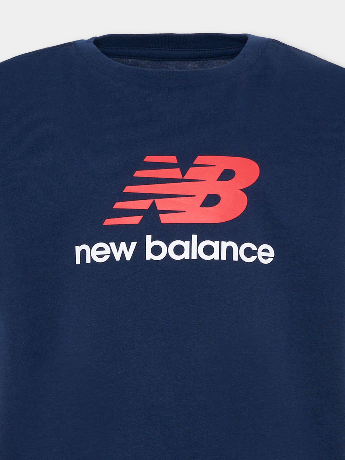 T-shirt blu per bambino con logo,New Balance,LAKB0253 NNY