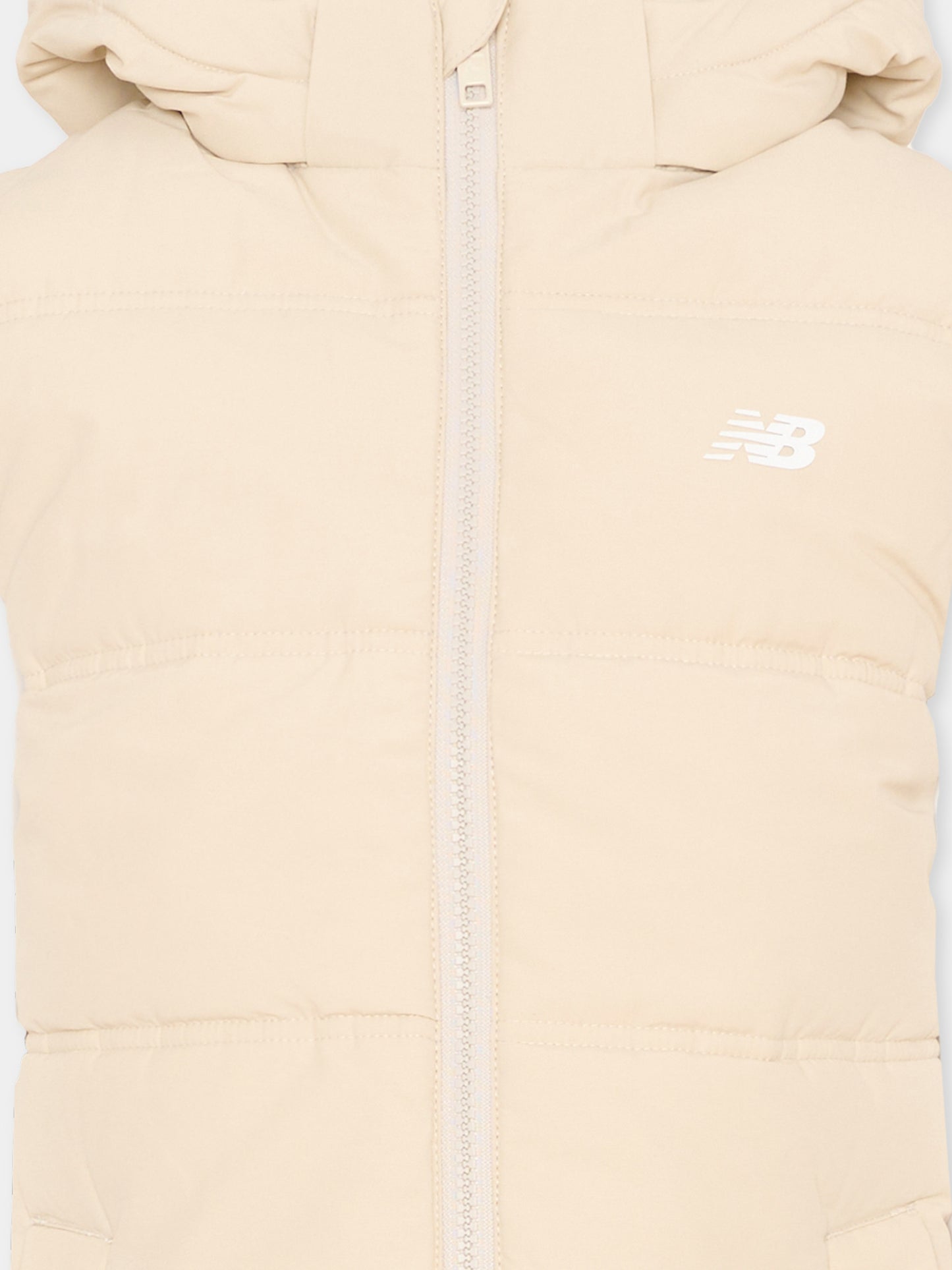 Gilet beige per bambino con cappuccio,New Balance,LAKB0289 TWF