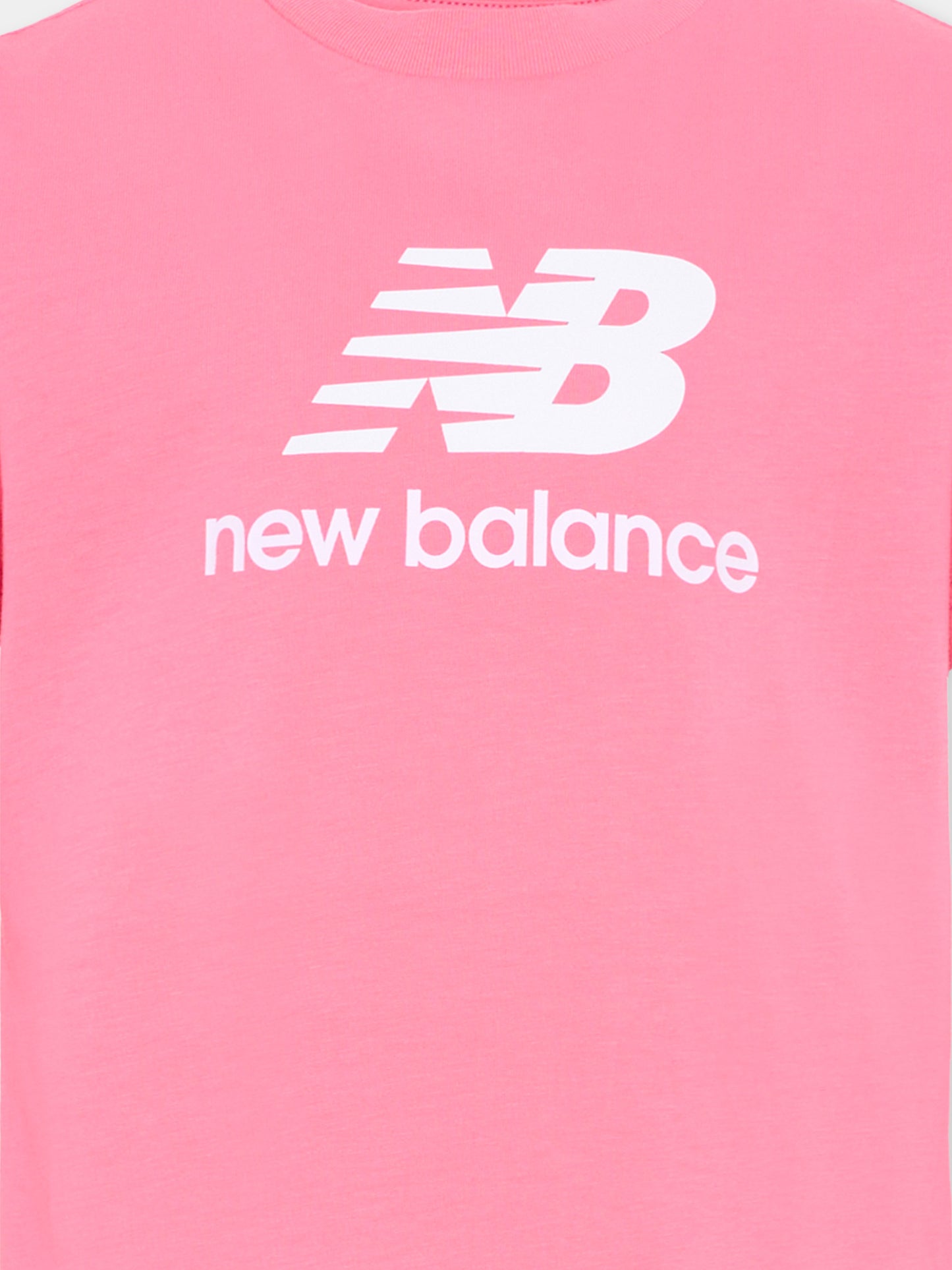 T-shirt fucsia per bambina con logo,New Balance,LAKG0183 DAB