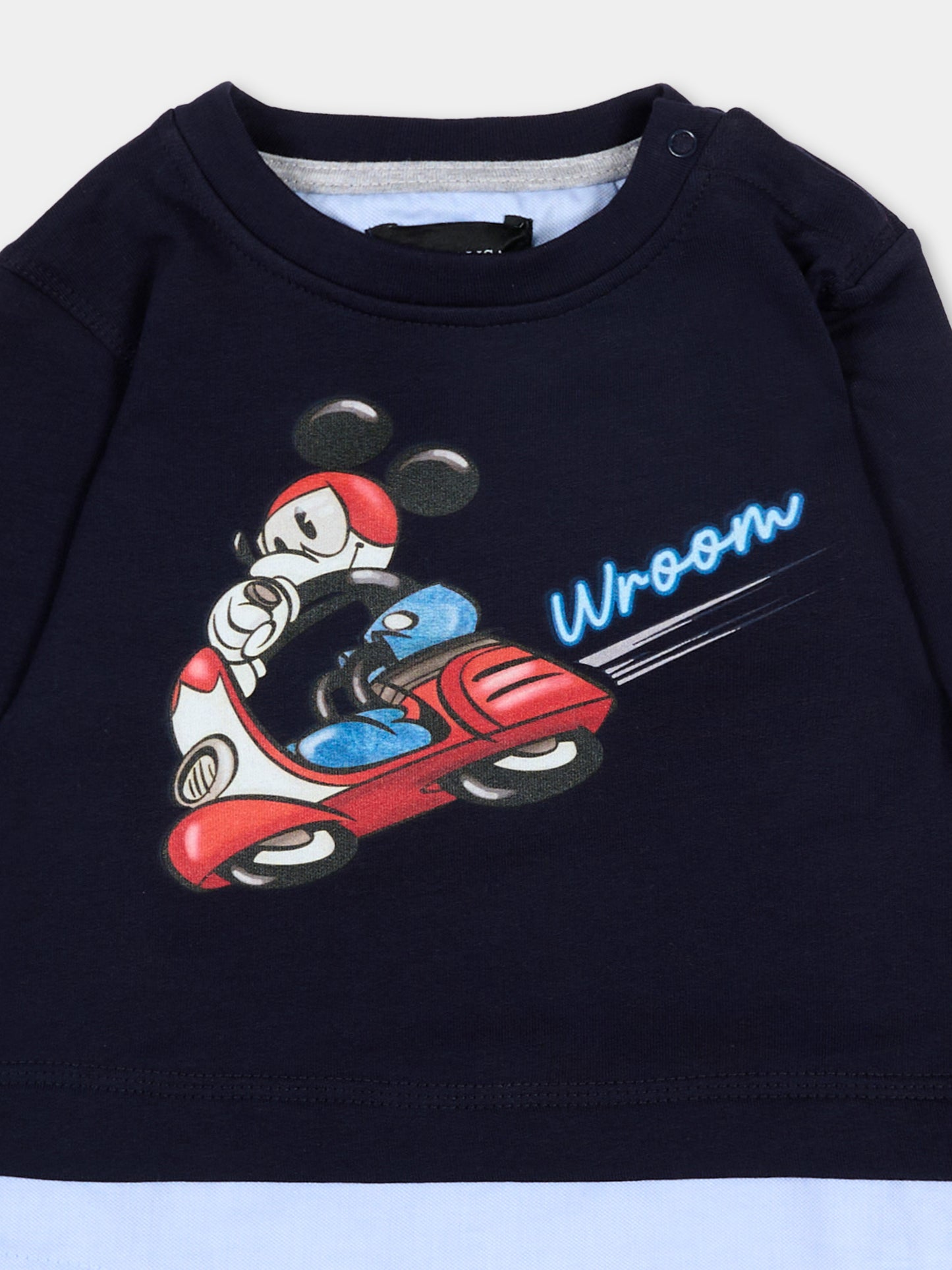 Felpa blu per neonato con Mickey Mouse,Monnalisa,28F608 6004 056D