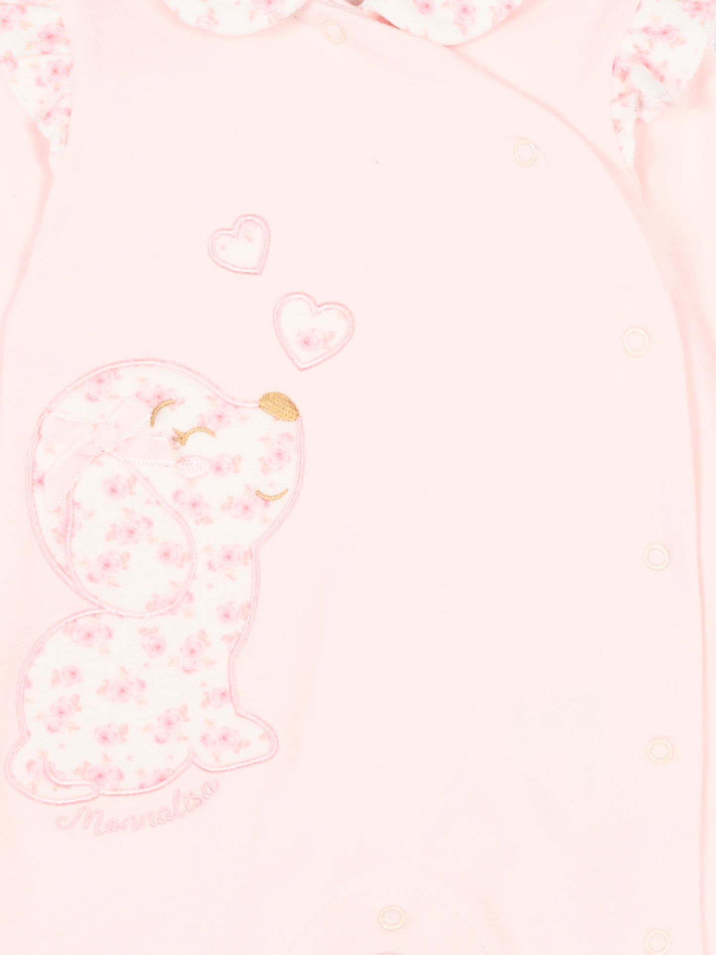 Tutina rosa per neonata con rouches,Monnalisa,35F200 6000 091C