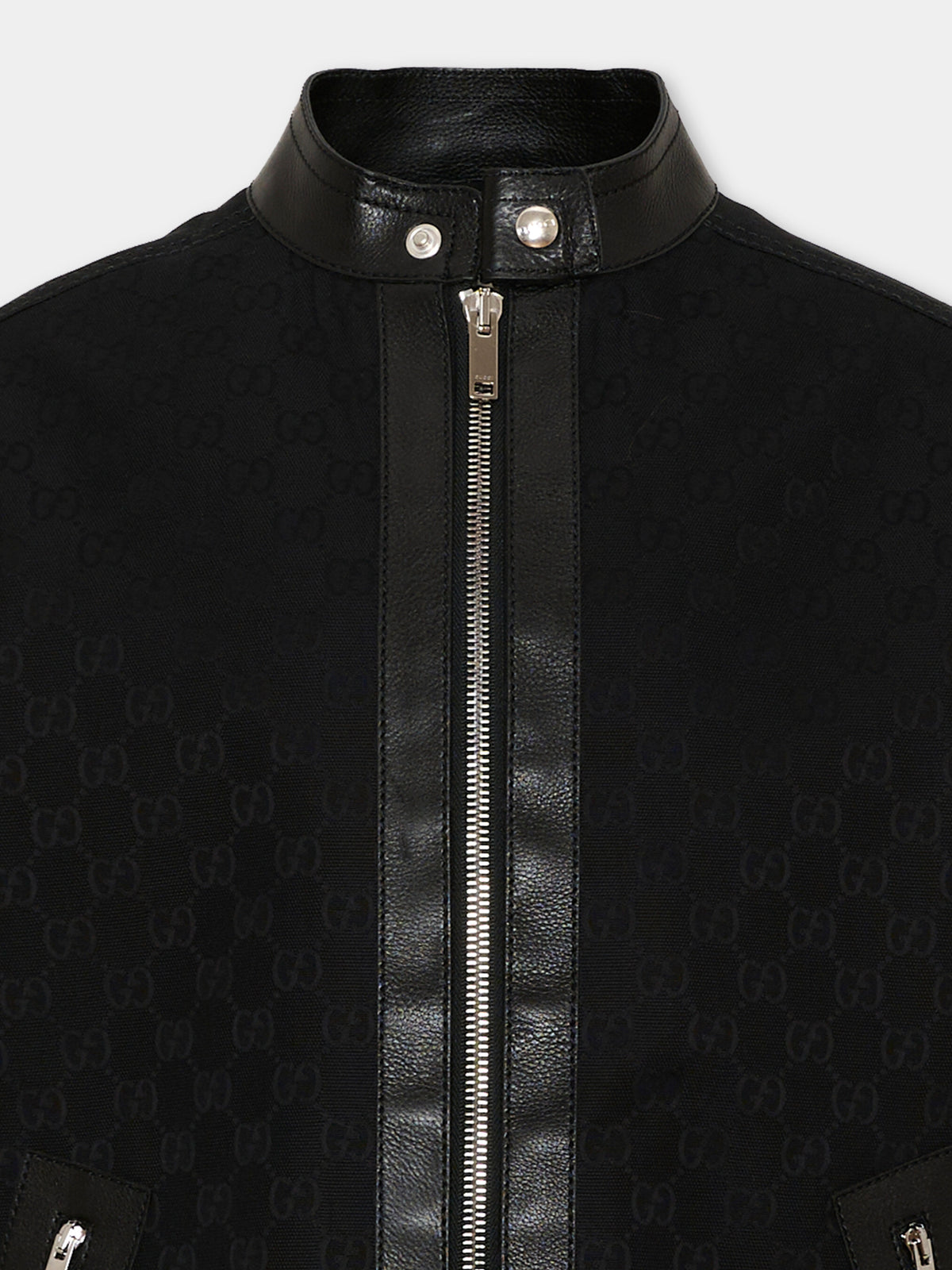 Bomber nero per bambino Jacquard GG