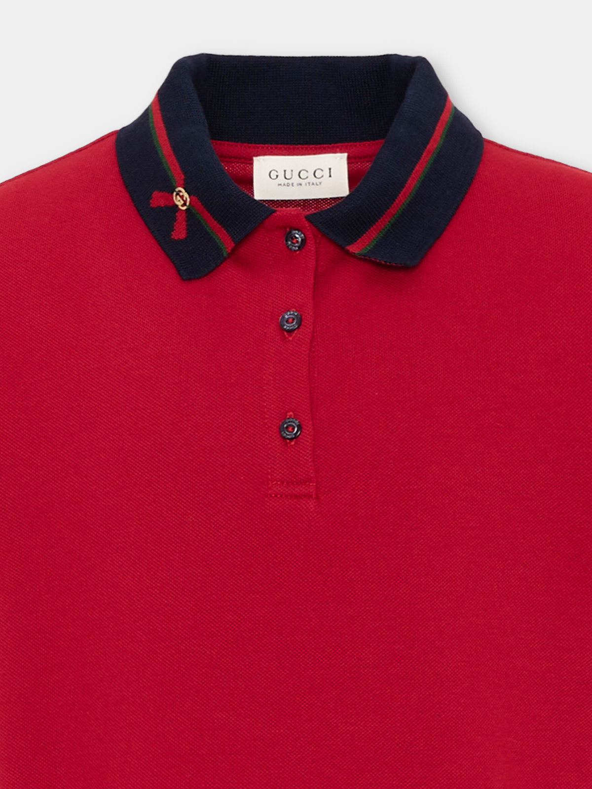 Robe rouge pour fille avec col.