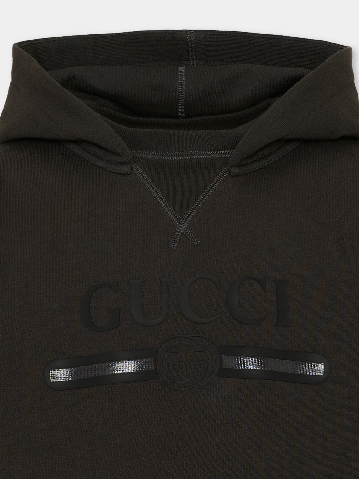 Sweat à capuche noir avec logo pour enfants