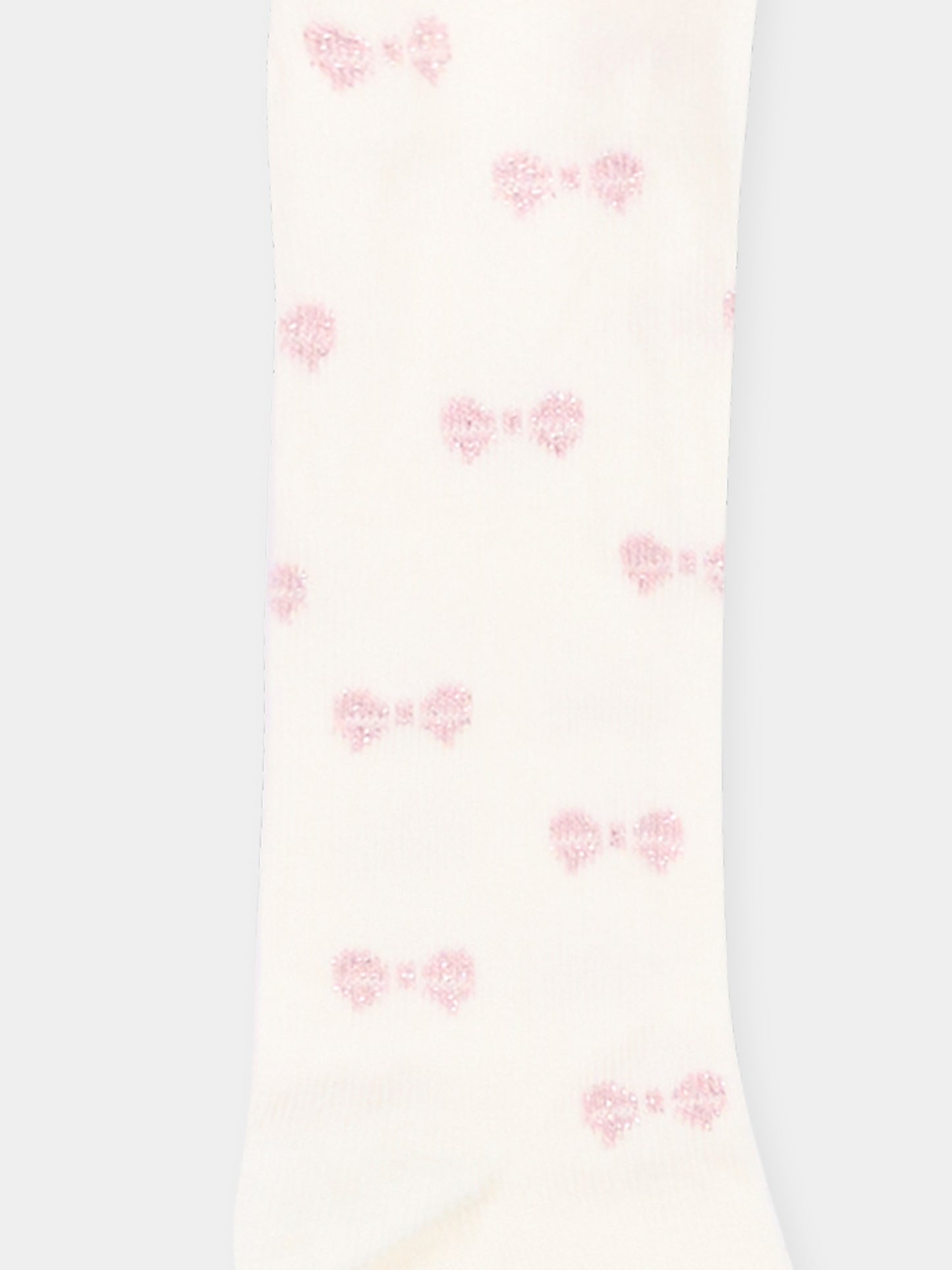 Collant avorio per neonata con fiocchi,Monnalisa,73H006 8082 0191