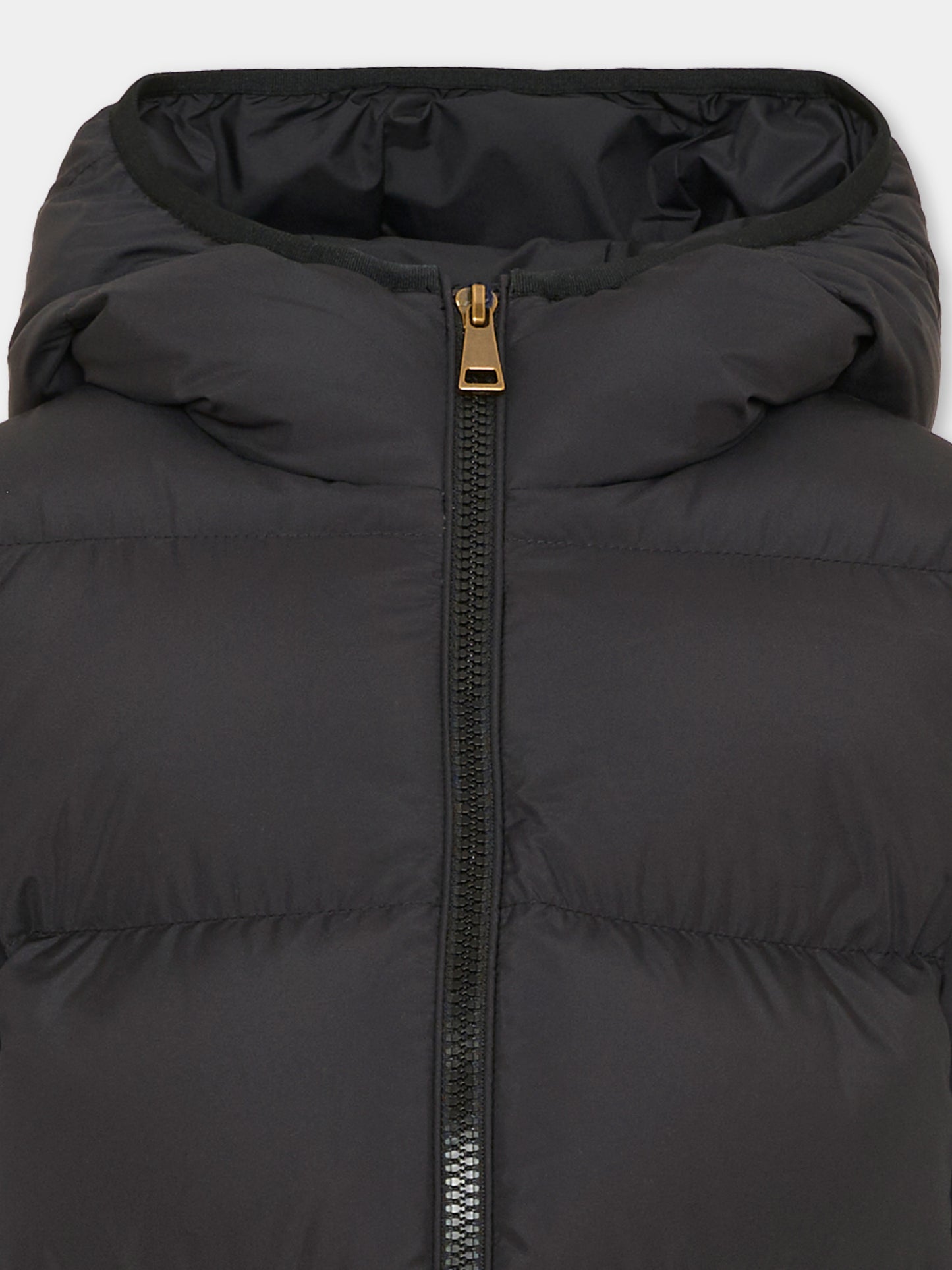 Piumino nero per bambina con cappuccio,Moncler Kids,L2954 1A00118 597YW 999