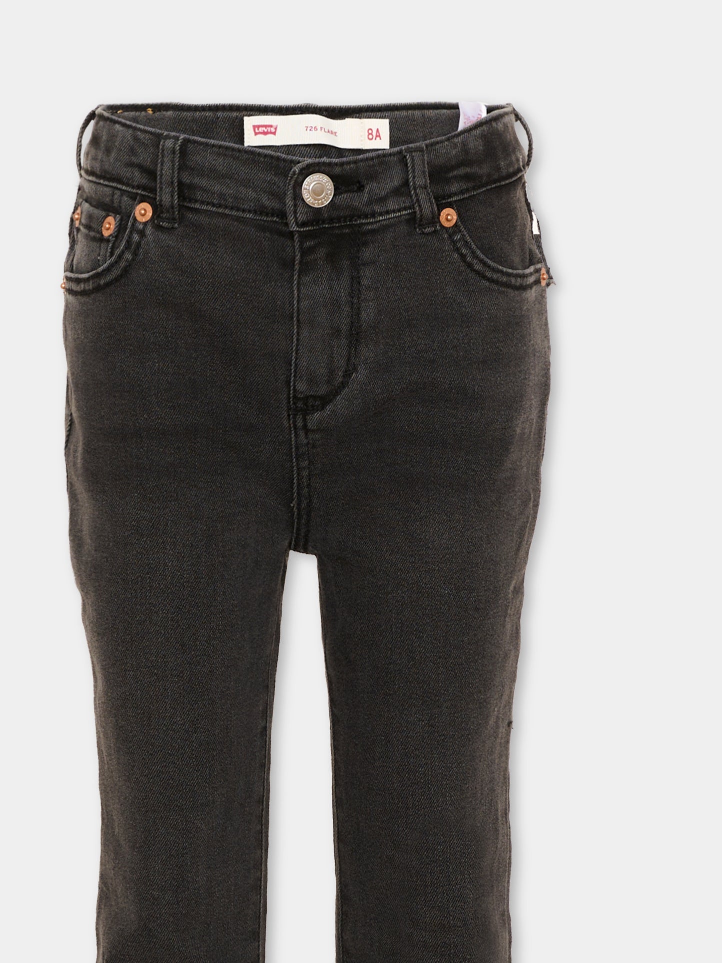 Jeans nero per bambina svasato,Levi's Kids,4EG970 DCN