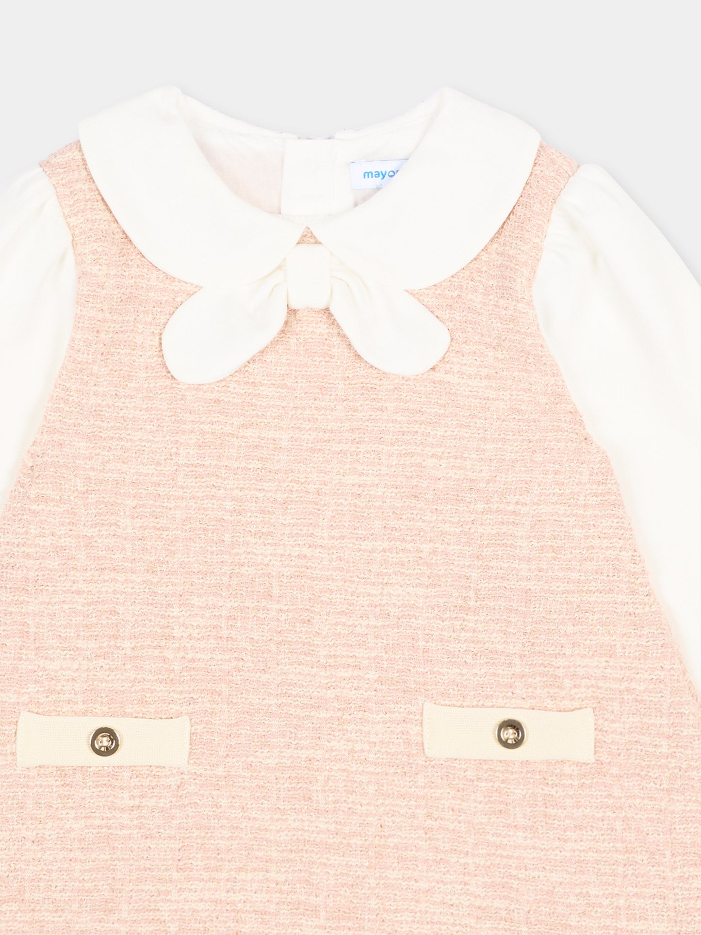 Abito elegante rosa per neonata con fiocco,Mayoral,2948 029