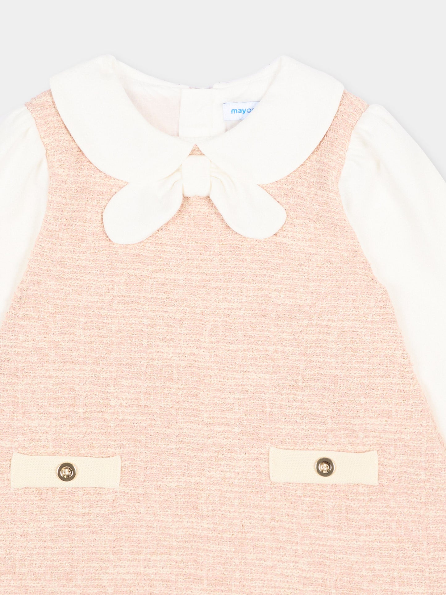 Abito elegante rosa per neonata con fiocco,Mayoral,2948 029