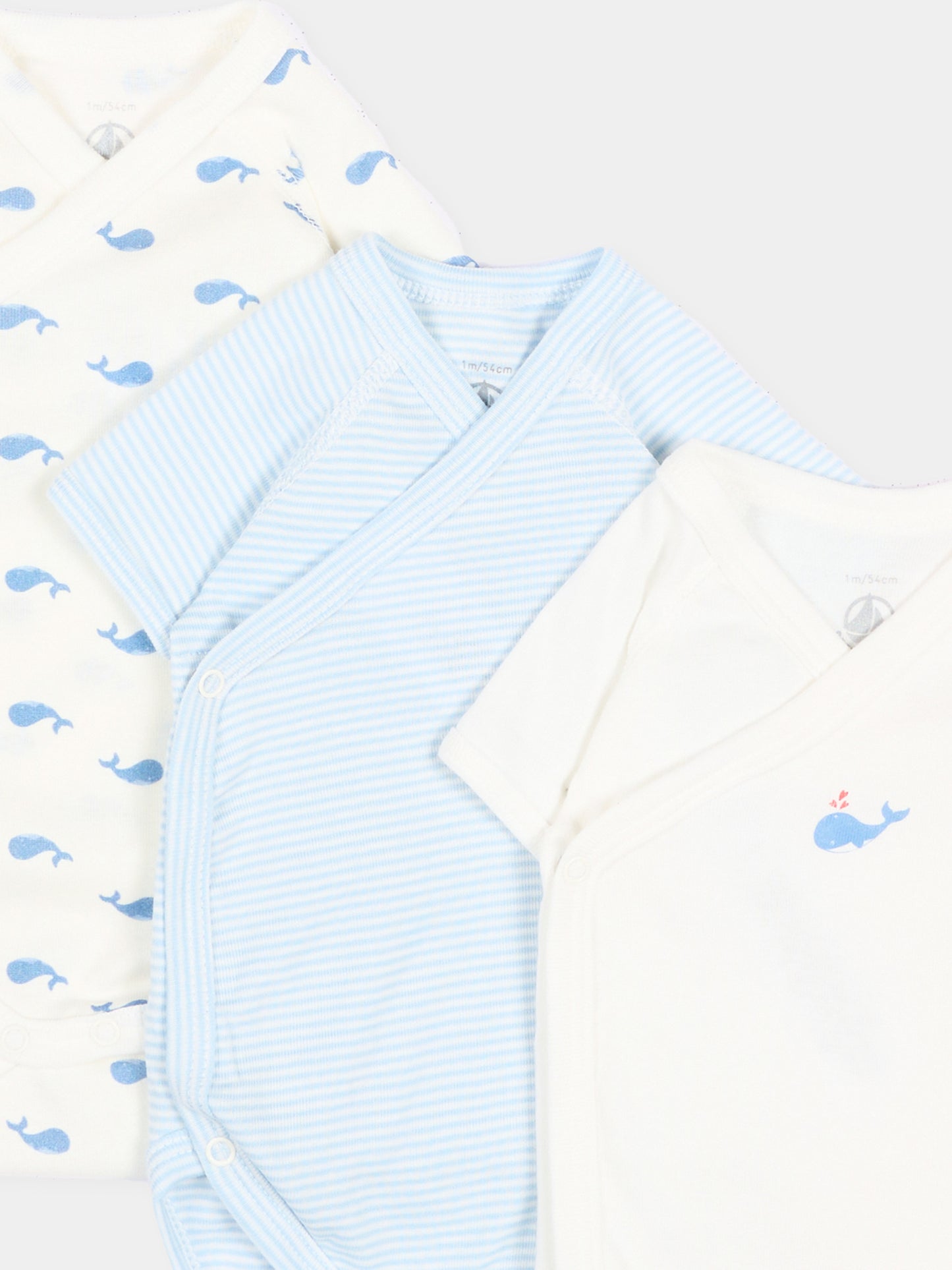 Set body multicolor per neonato con balene,Petit Bateau,A0GHM 00