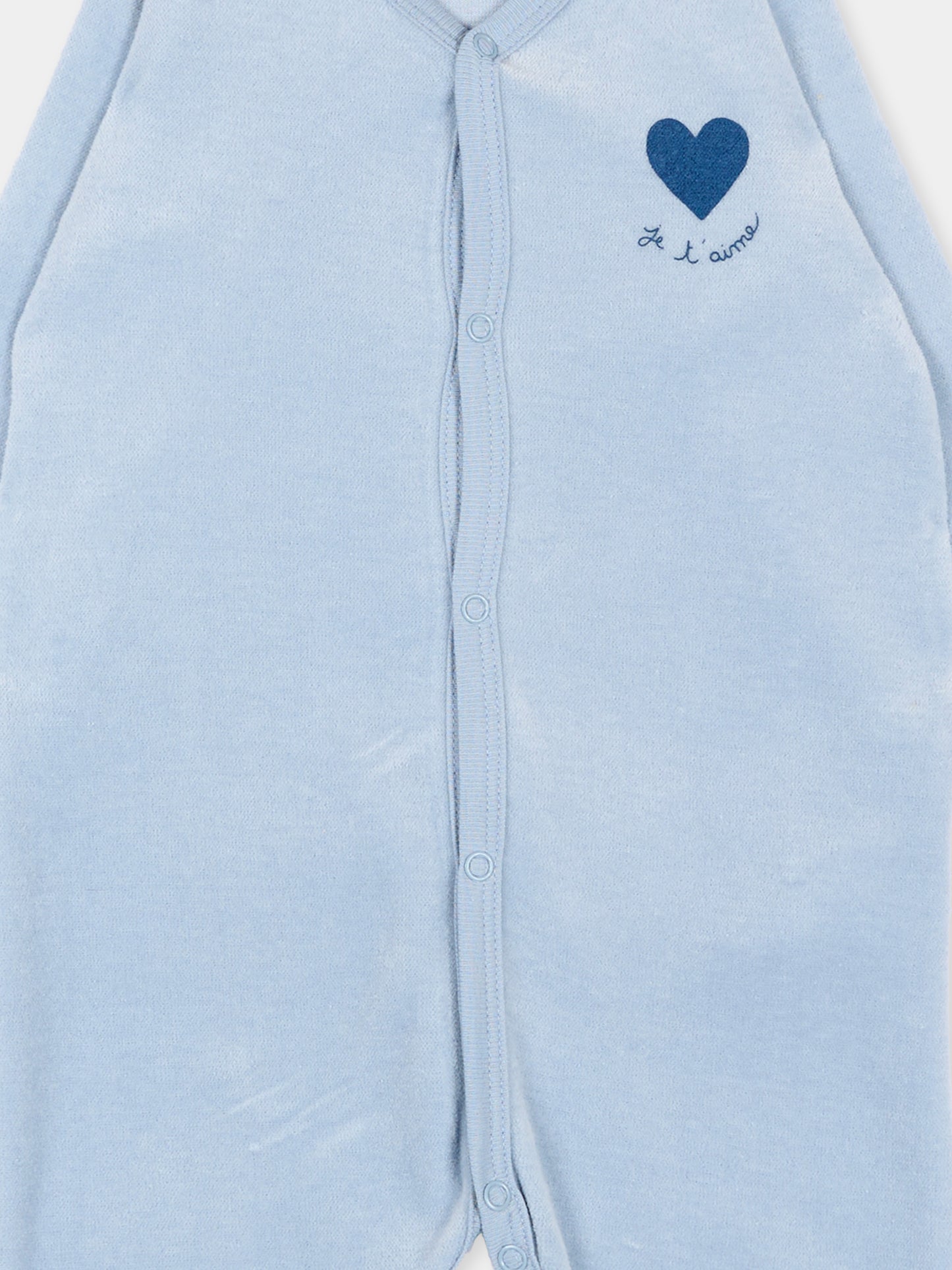 Tutina celeste per neonato con cuore,Petit Bateau,A0GJ7 03