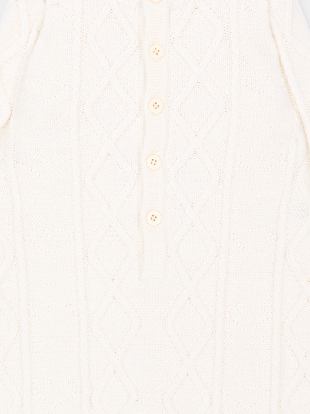 Tutina avorio per neonati in maglia,Petit Bateau,A0GIN 01