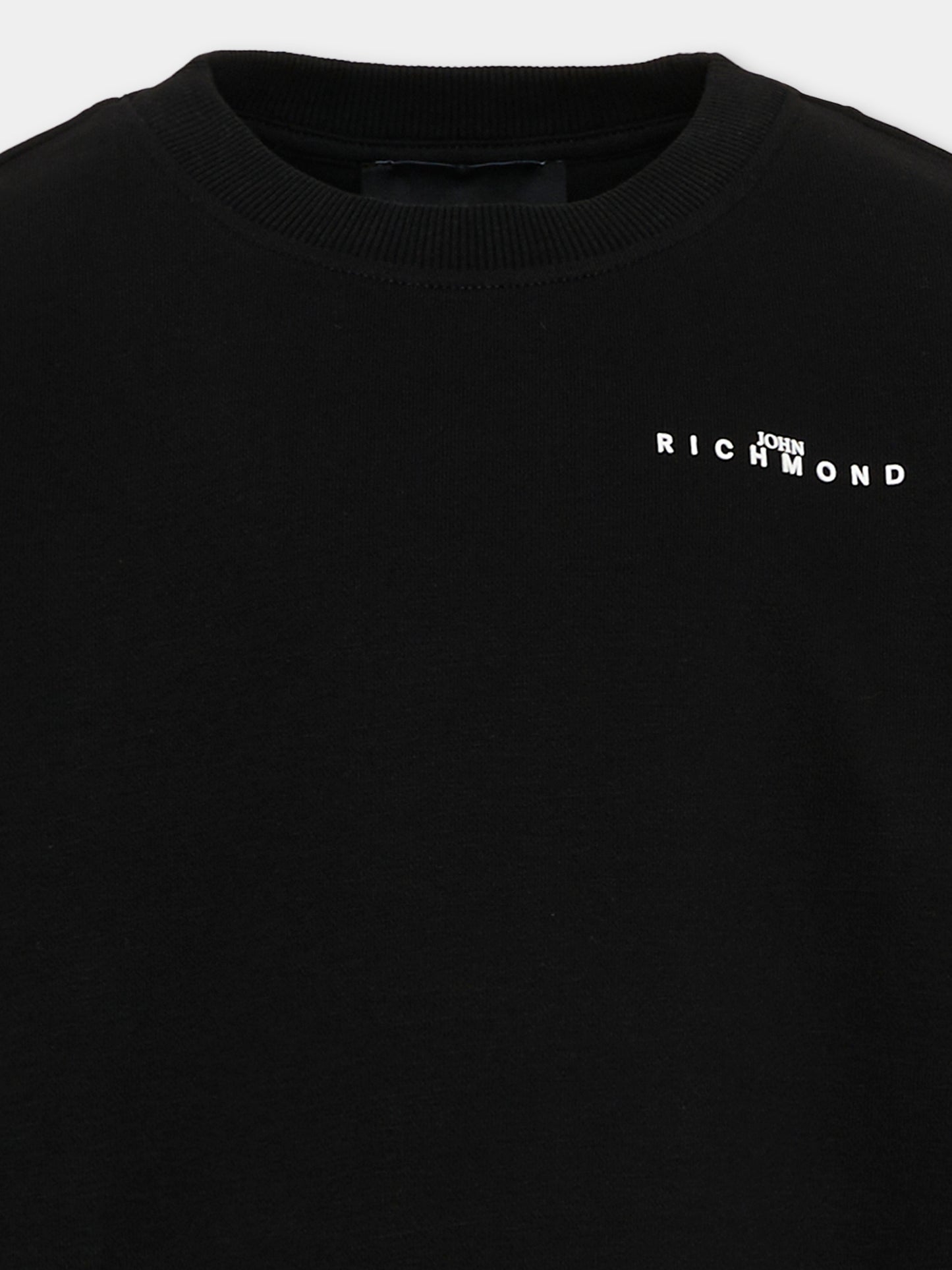 Felpa nera per bambini con logo,Richmond,RBA26176FE BLACK BLACK