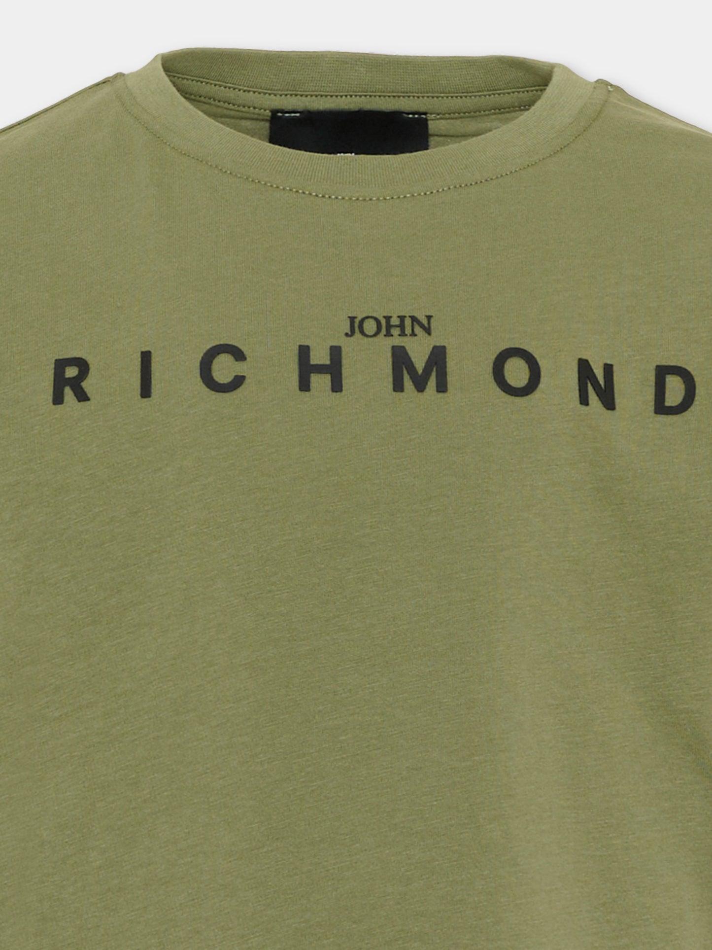 T-Shirt verde per bambino con logo,Richmond,RBA26009TS OLIVE OLIVE