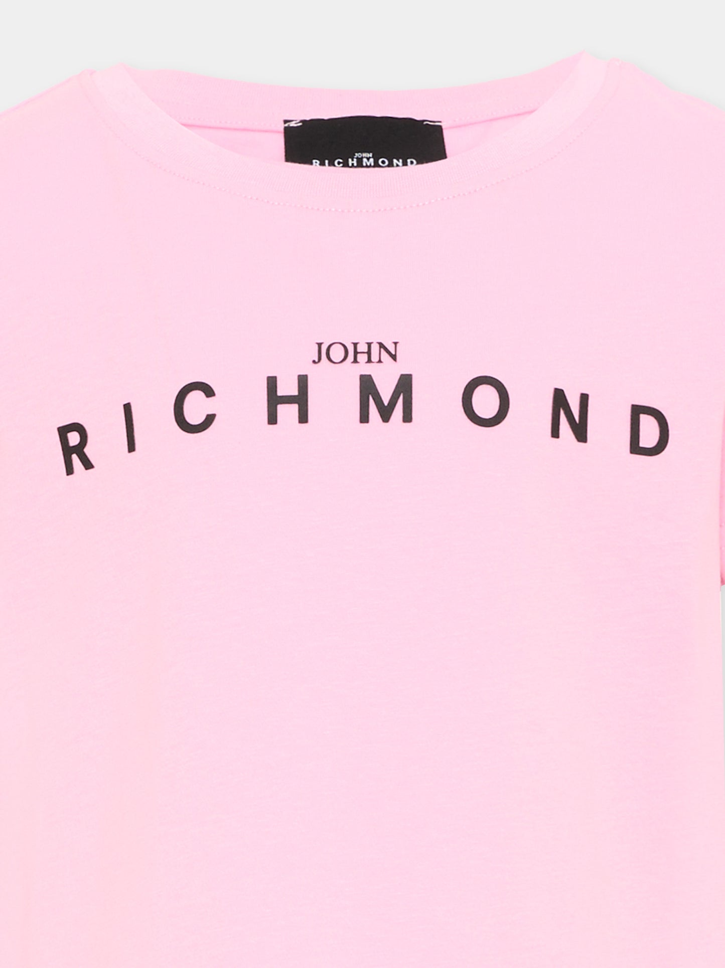 T-shirt rosa per bambina con logo,Richmond,RGA26008TS PINK_BEG. PINK BEGONIA