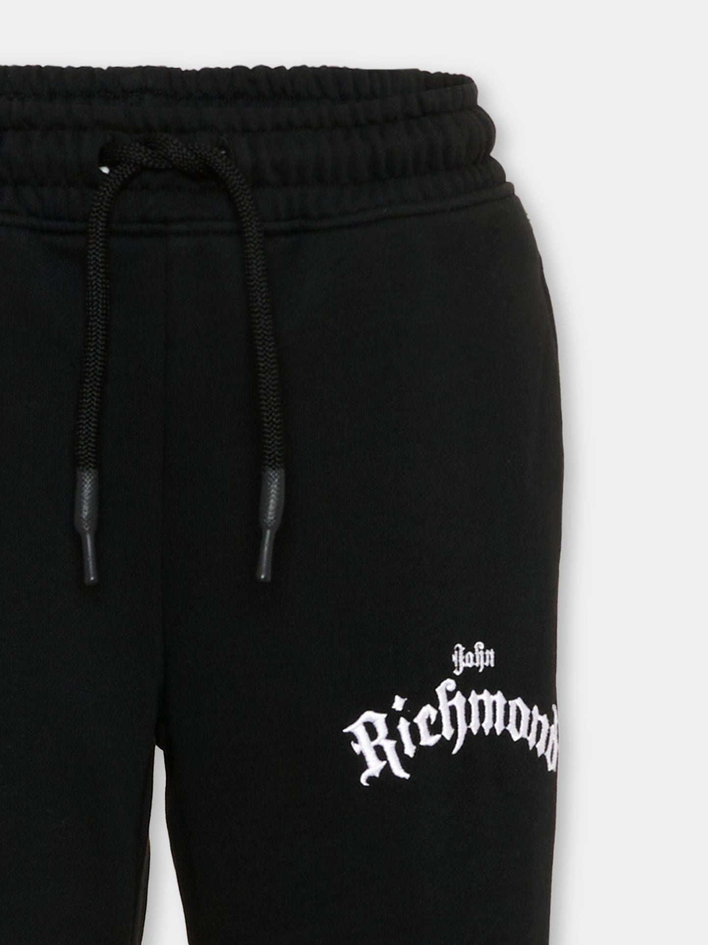 Pantalone sportivo nero per bambina con logo,Richmond,RGA26164PA BLACK BLACK