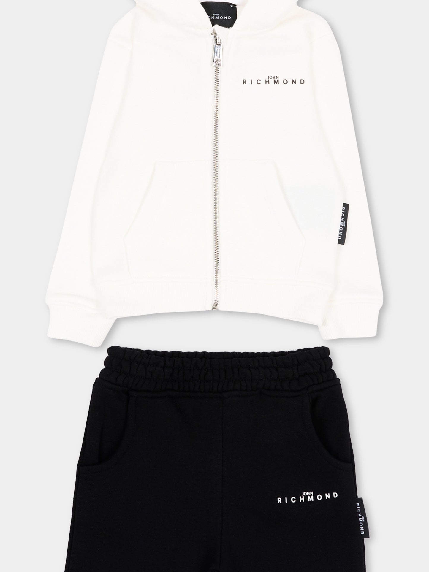 Completo sportivo bianco per neonata con logo,Richmond,RIA26021CF WHITE/BLK WHITE