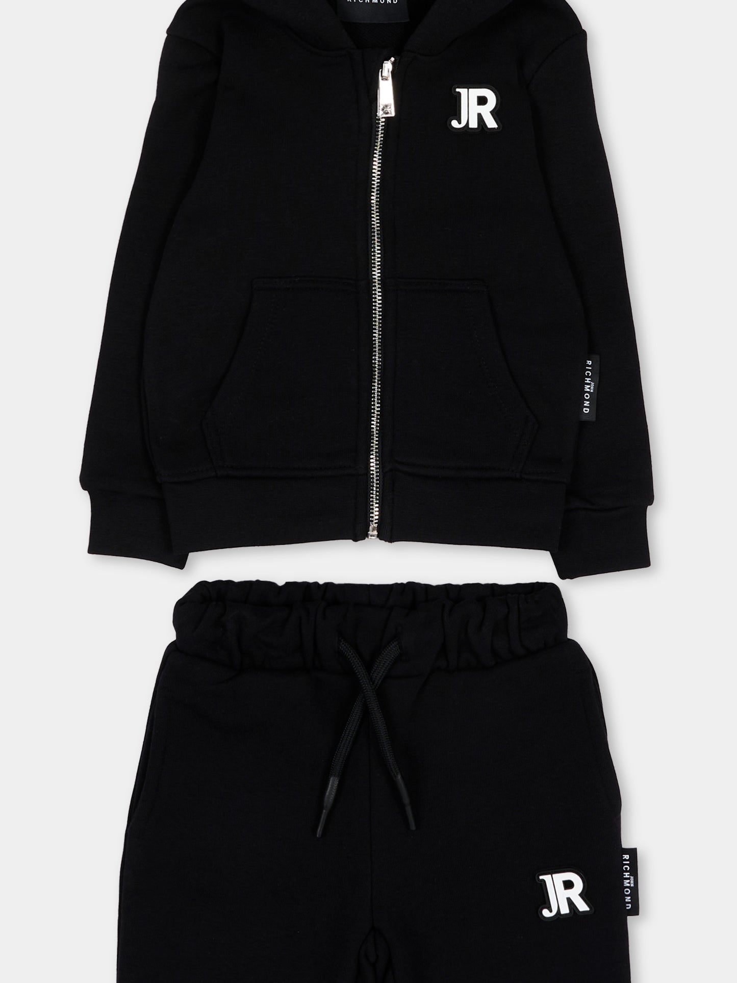 Completo sportivo nero per neonato con logo,Richmond,RIA26001CF BLACK/BLK BLACK