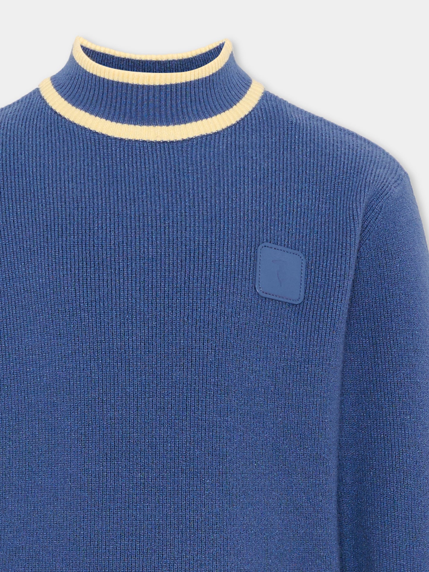 Dolcevita blu per bambino con patch logo,Trussardi Junior,TBA26061MA AVIO AVIO