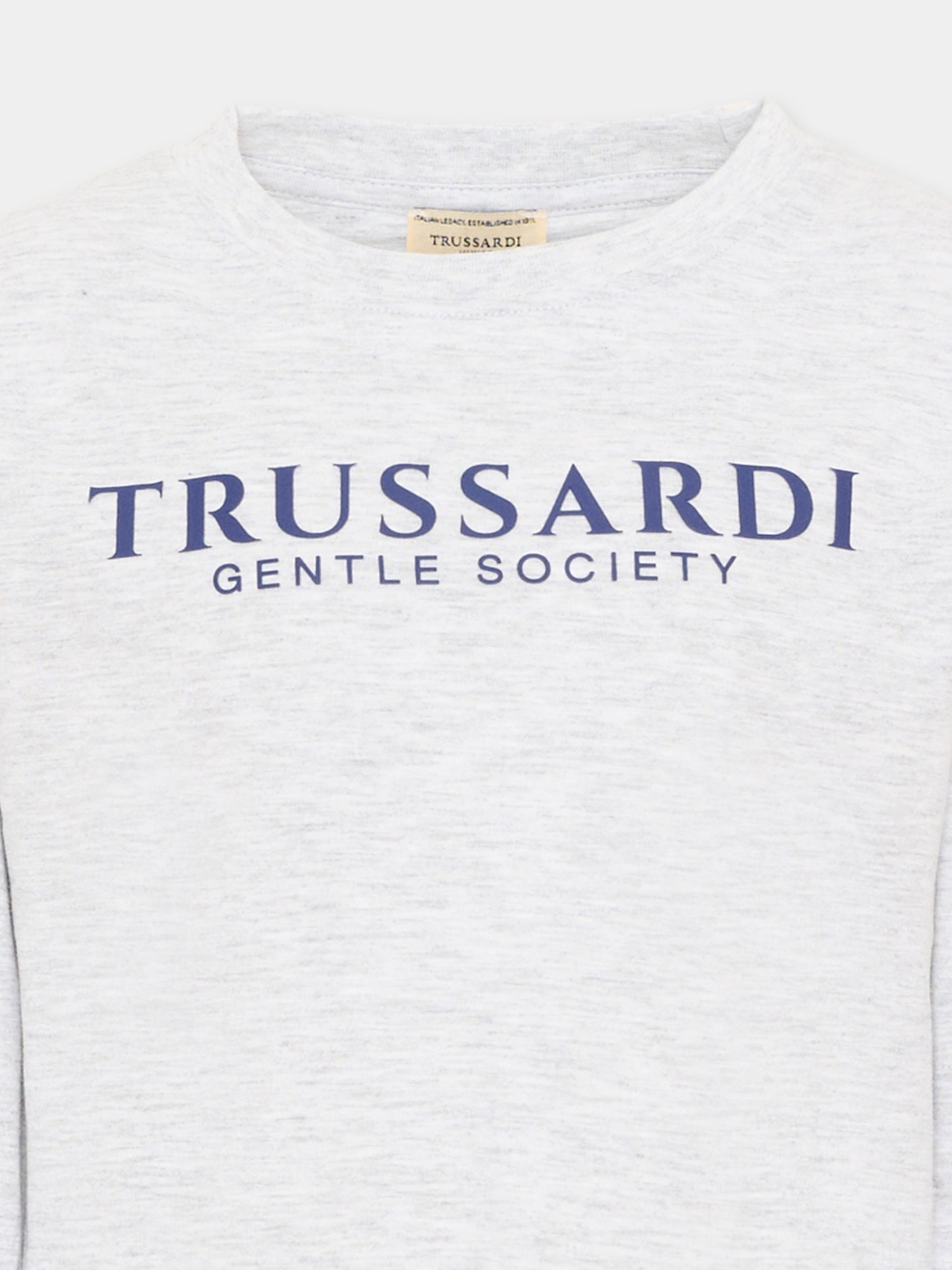 T-Shirt grigia per bambino con logo,Trussardi Junior,TIA26041TS GREY_LM/BN GREY LIGHT MELANGE