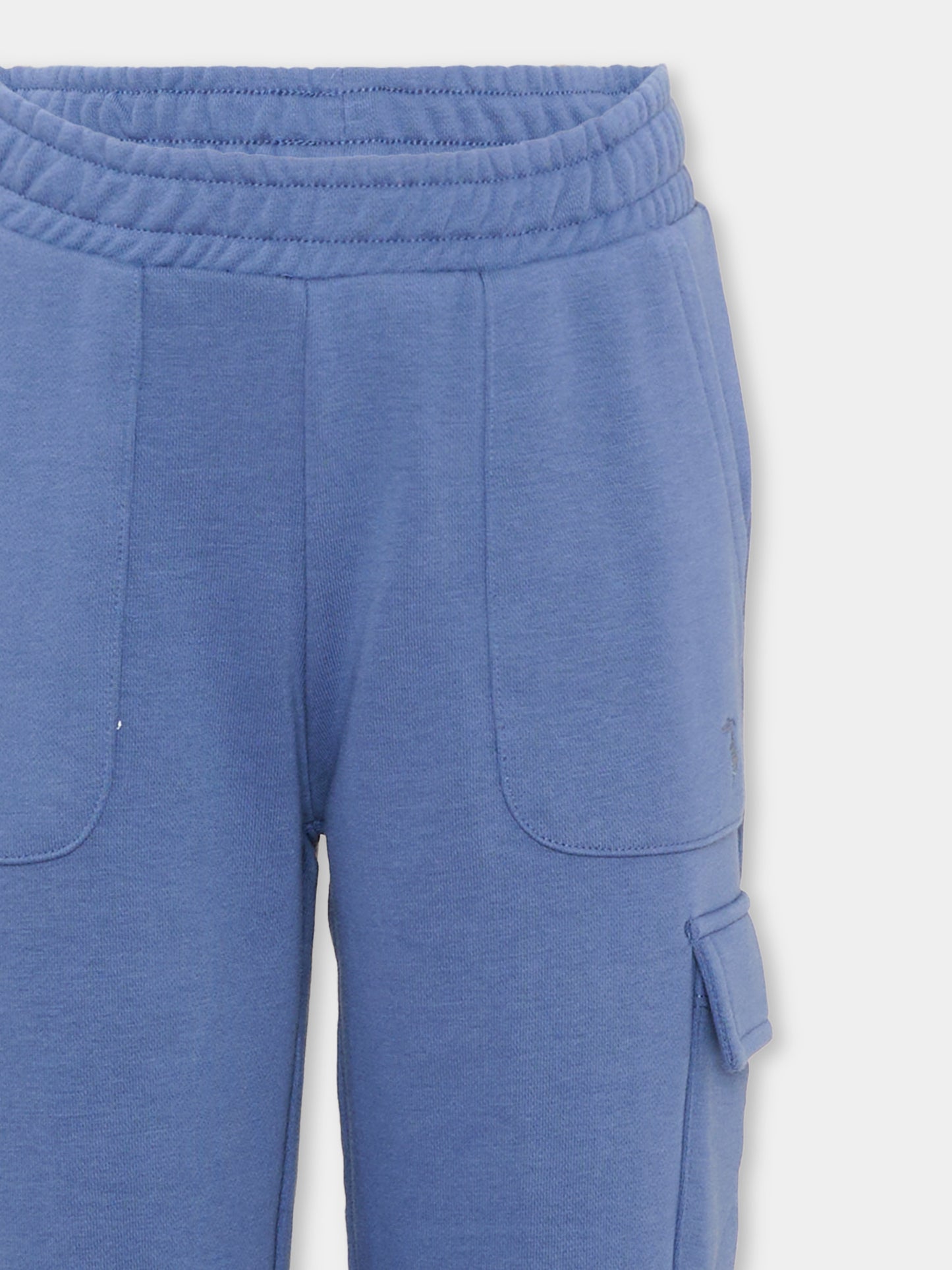 Pantaloni sportivi celeste per bambino con logo,Trussardi Junior,TIA26078PA AVIO AVIO