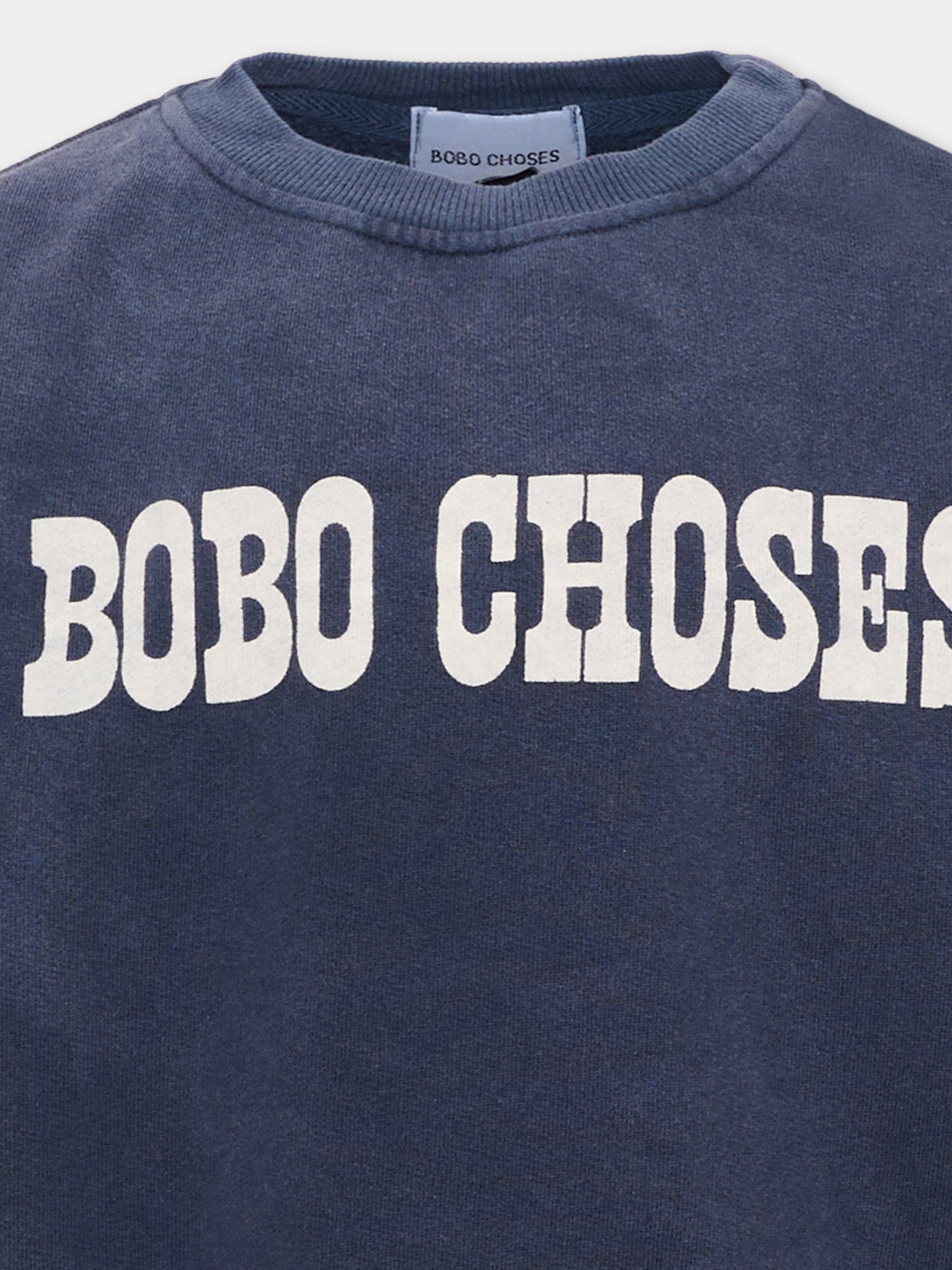 Felpa blu per bambino con logo,Bobo Choses,B226AC033