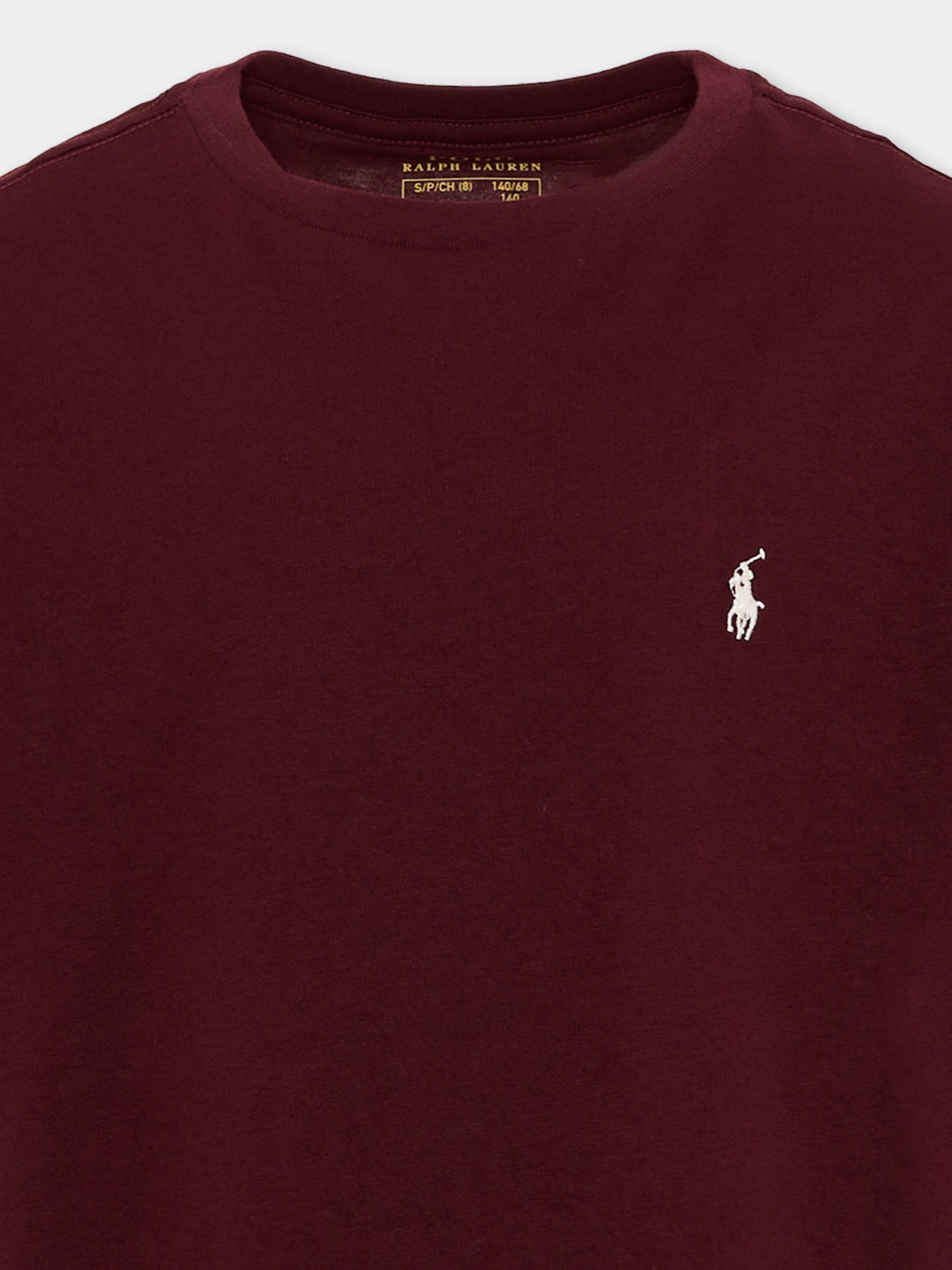 T-Shirt bordeaux per bambini con Pony,Ralph Lauren Kids,832904513