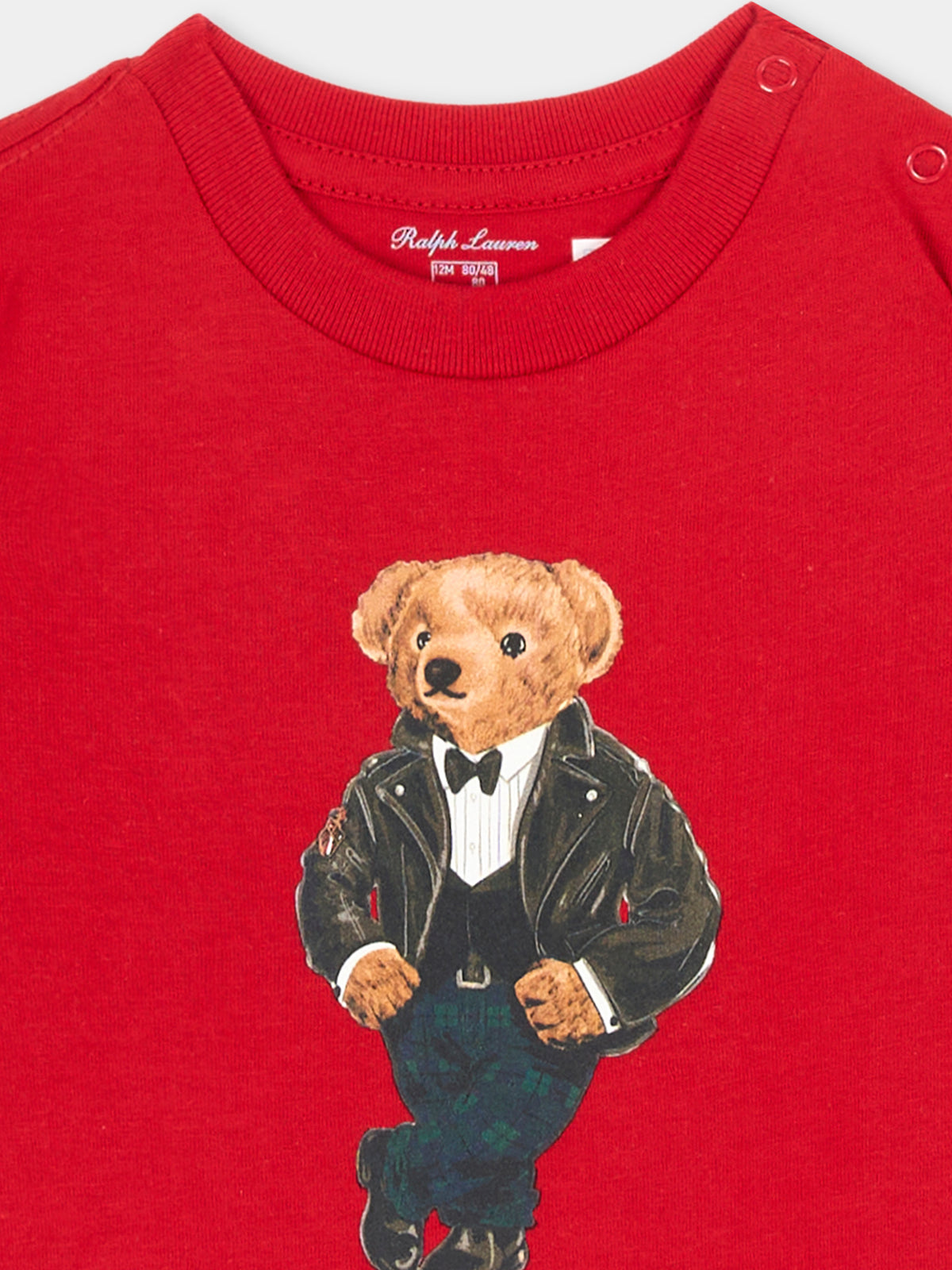 T-shirt a manica corta rossa per neonato,Ralph Lauren Kids,B29156001