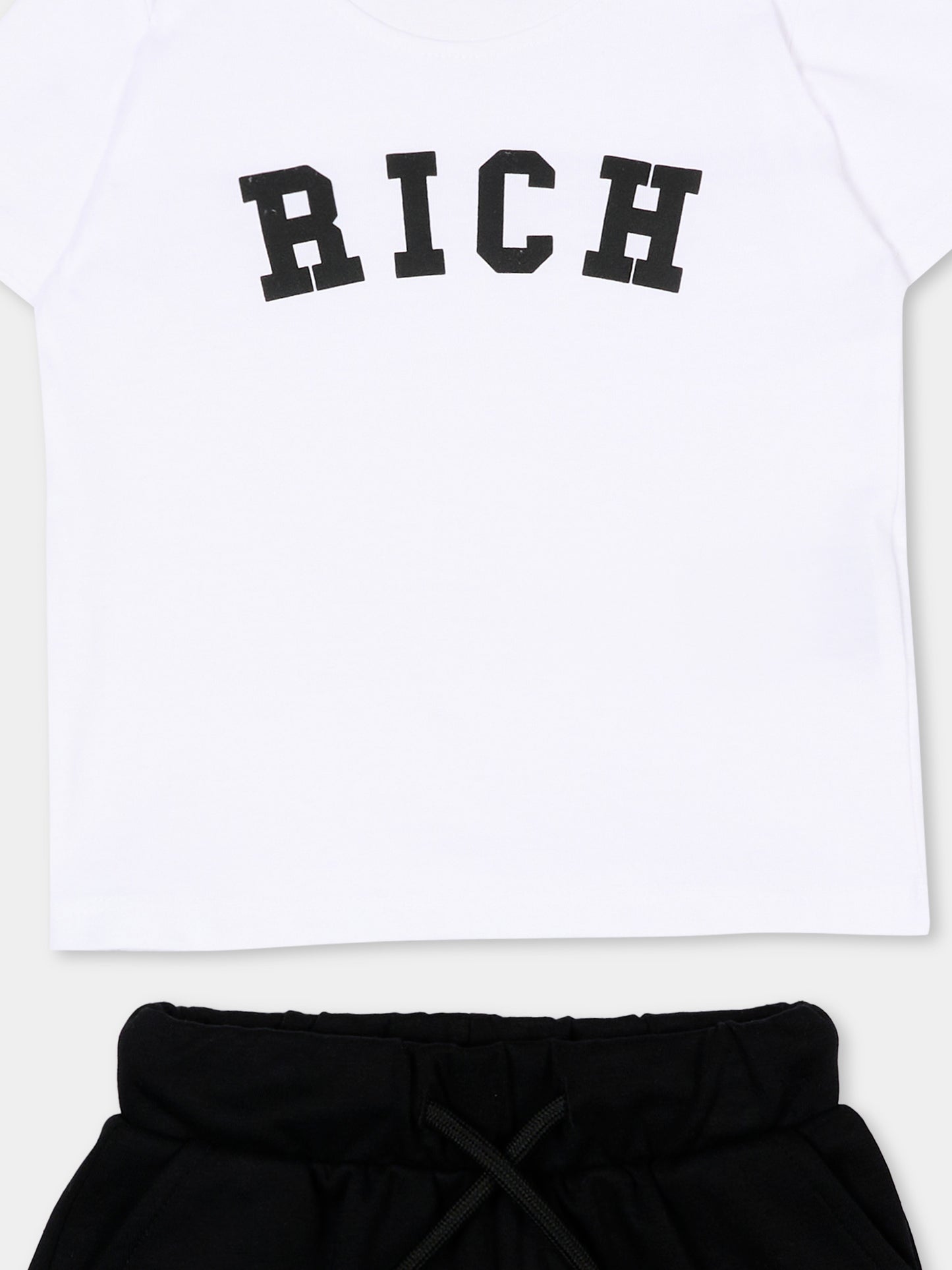 Completo sportivo bianco per neonato con logo,Richmond,RIP26022CJ WHITE/BLK