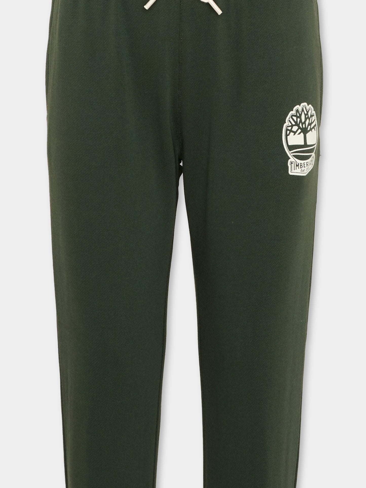 Pantaloni sportivi verdi per bambino con logo,Timberland,T60461 72A