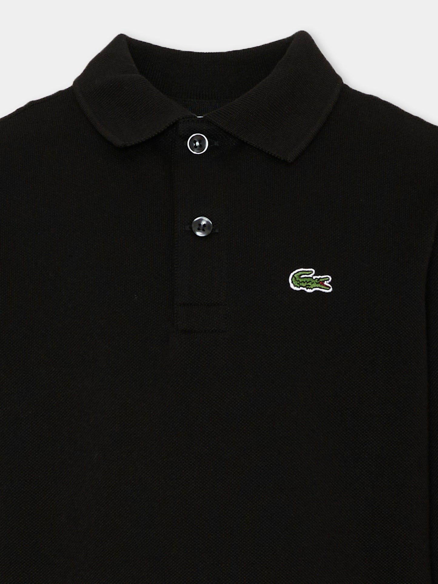 Polo nera per bambino con logo,Lacoste,7387 K96
