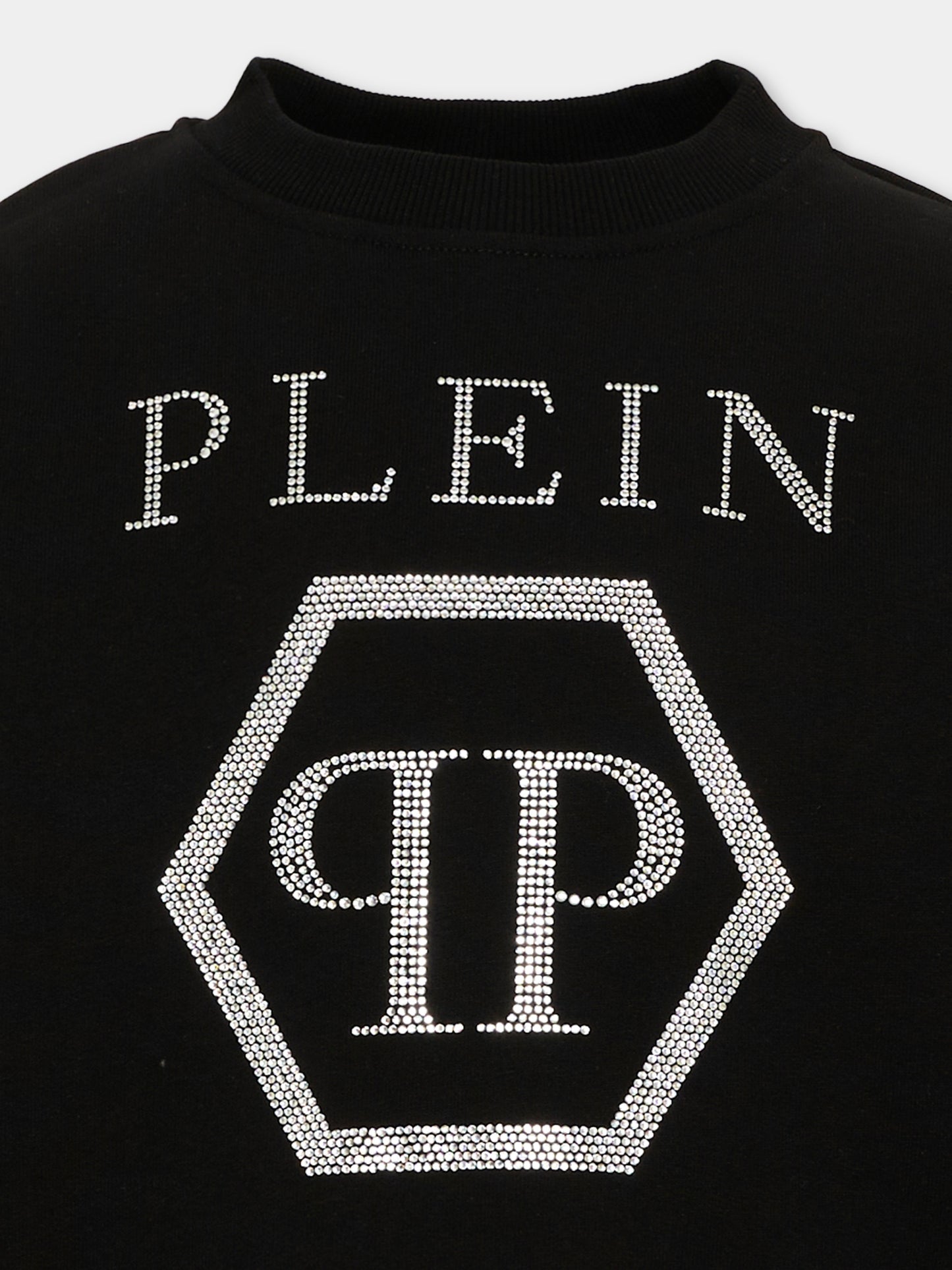 Felpa nero per bambina con logo,Philipp Plein Junior,F6PHJGSW021 110