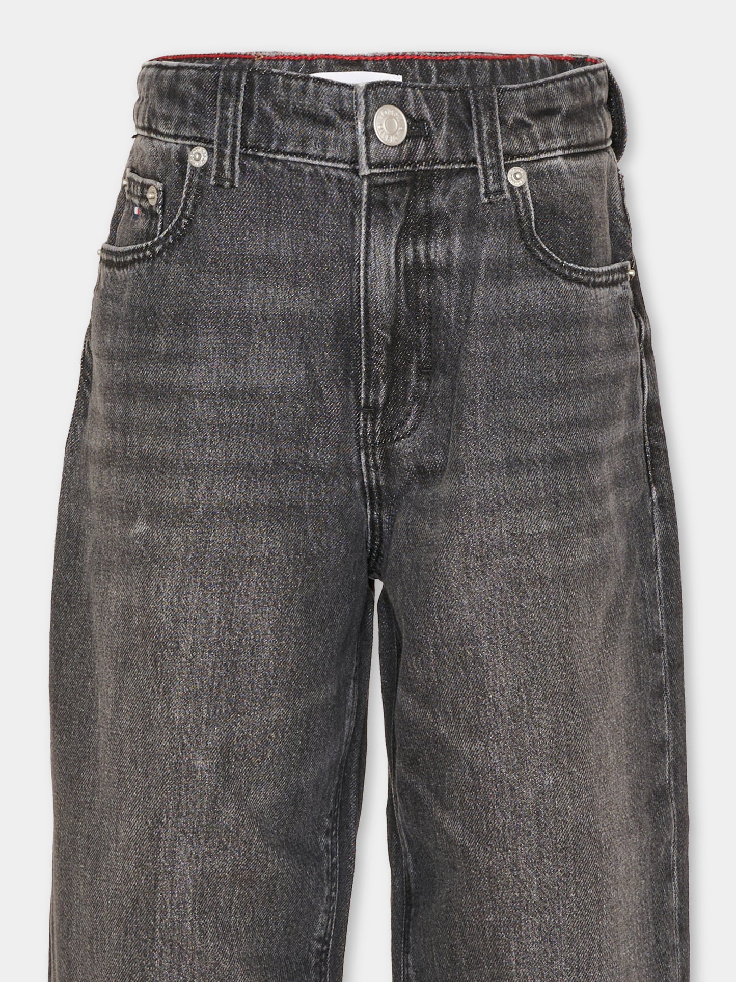 Jeans nero per bambini con logo,Tommy Hilfiger Junior,KB0KB10679 1BY