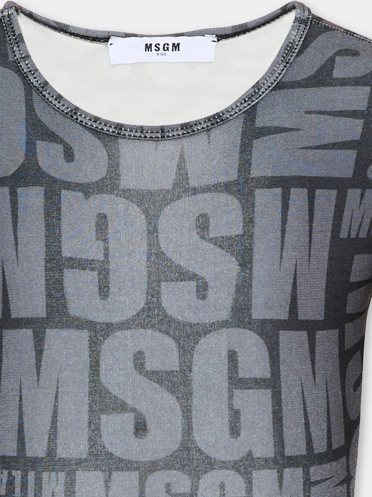Body nero per bambina con logo,Msgm Kids,F6MSJGBD120 110