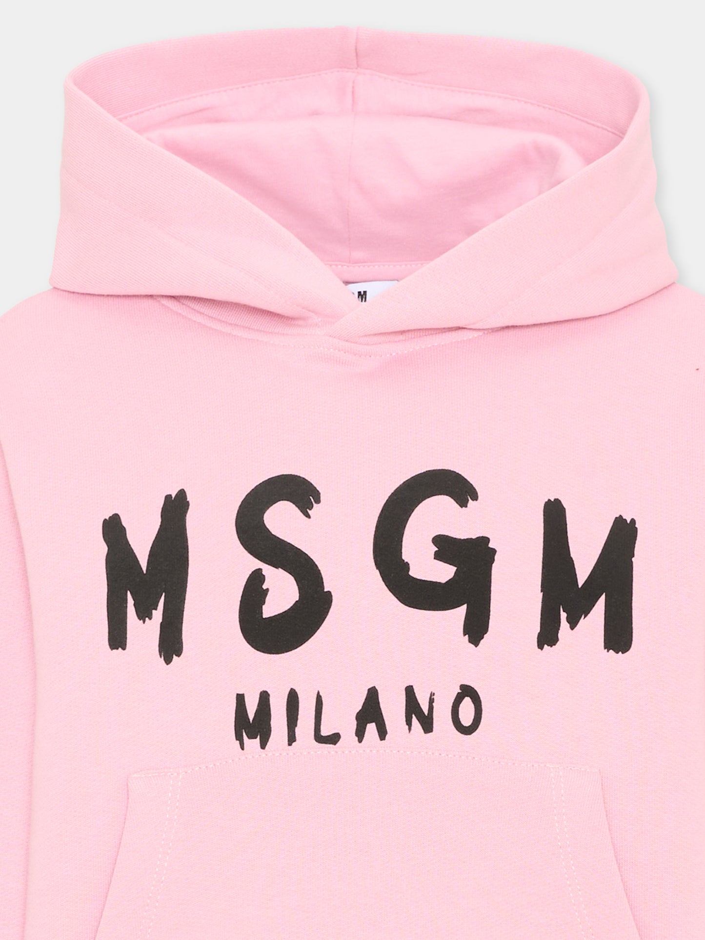 Felpa rosa per bambina con logo,Msgm Kids,F6MSJUHS011 MS090