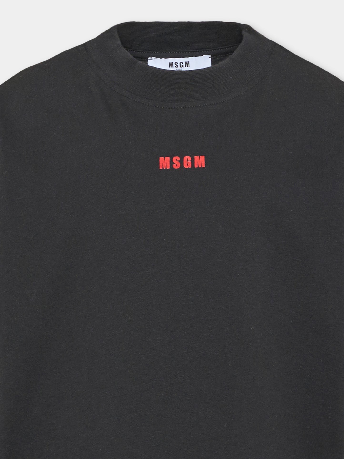 Vestito nero per bambina con logo,Msgm Kids,F6MSJGDR131 110