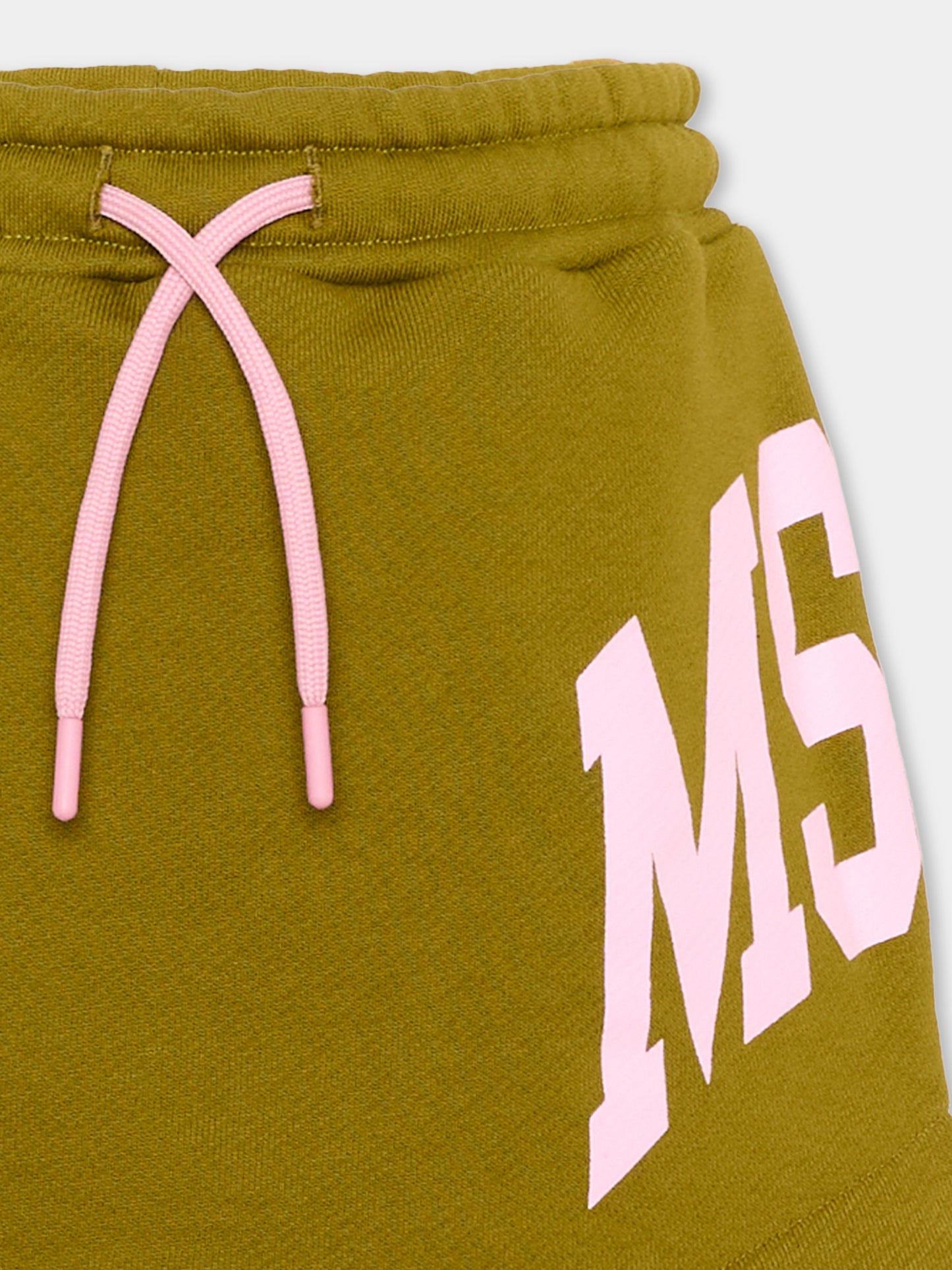 Gonna verde per bambina con logo,Msgm Kids,F6MSJGSK033 MS089