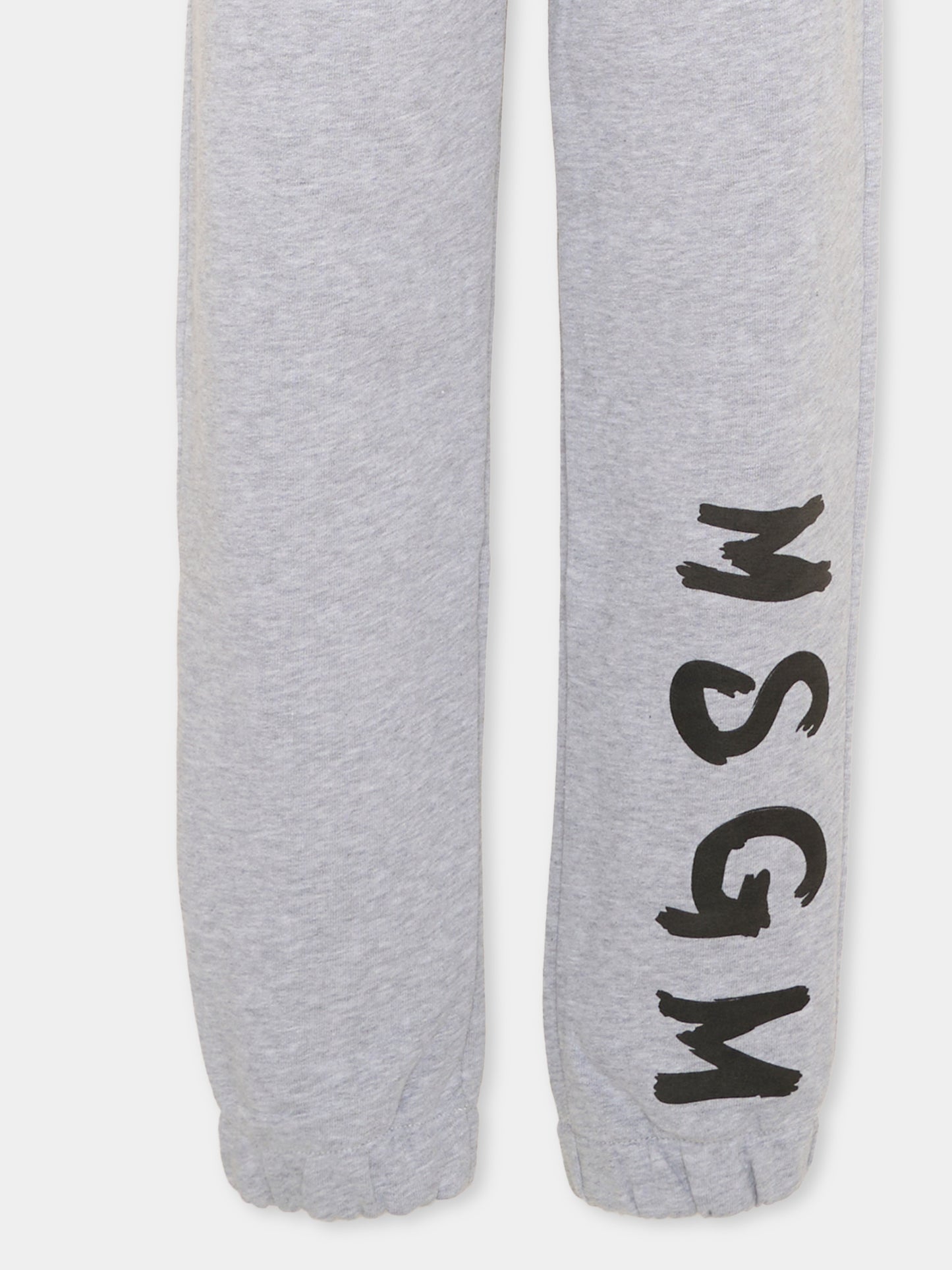 Pantaloni sportivi grigi per bambini con logo,Msgm Kids,F6MSJUFP013 271