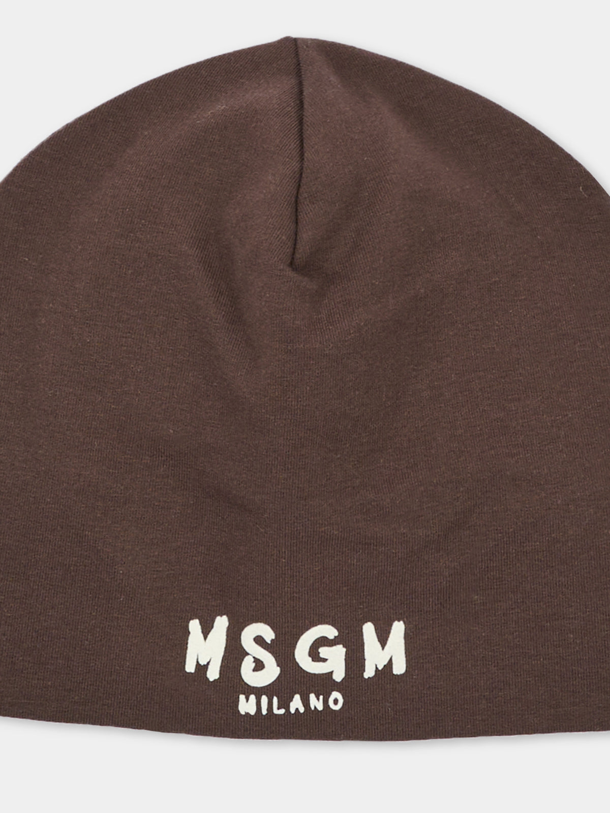 Berretto marrone per bambini con logo,Msgm Kids,F6MSJUHT184 943