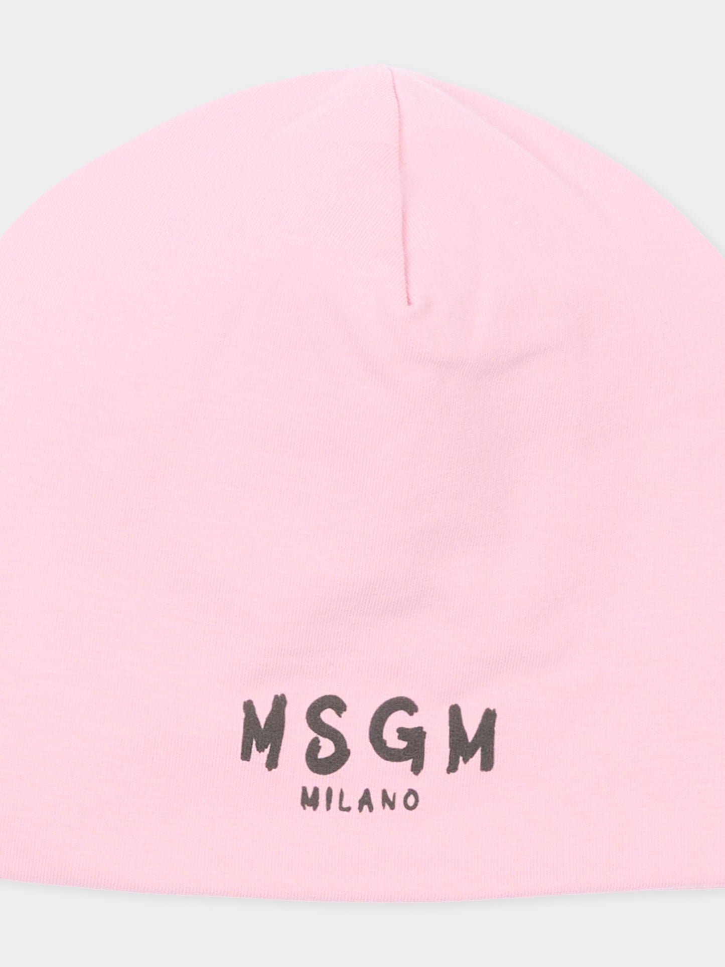 Berretto rosa per bambina con logo,Msgm Kids,F6MSJUHT184 MS090